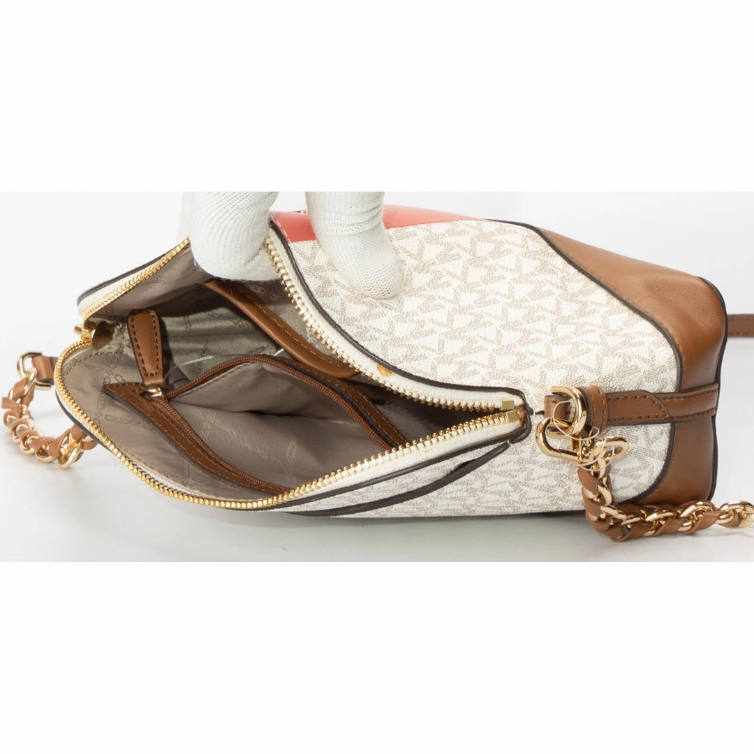 Michael Kors Logo Stripe Dome Crossbody Bag