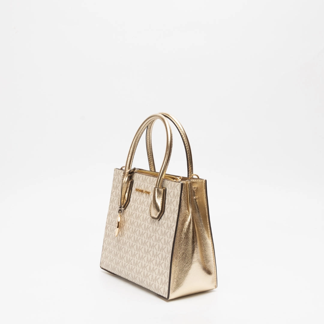 Michael Kors Mercer Gold Messenger Crossbody Bag