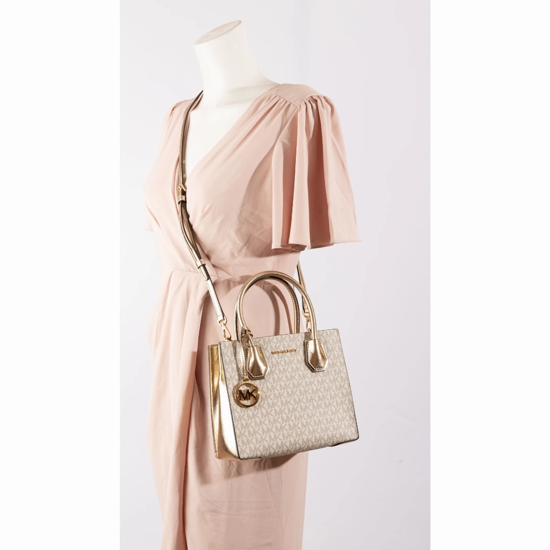 Michael Kors Mercer Gold Messenger Crossbody Bag