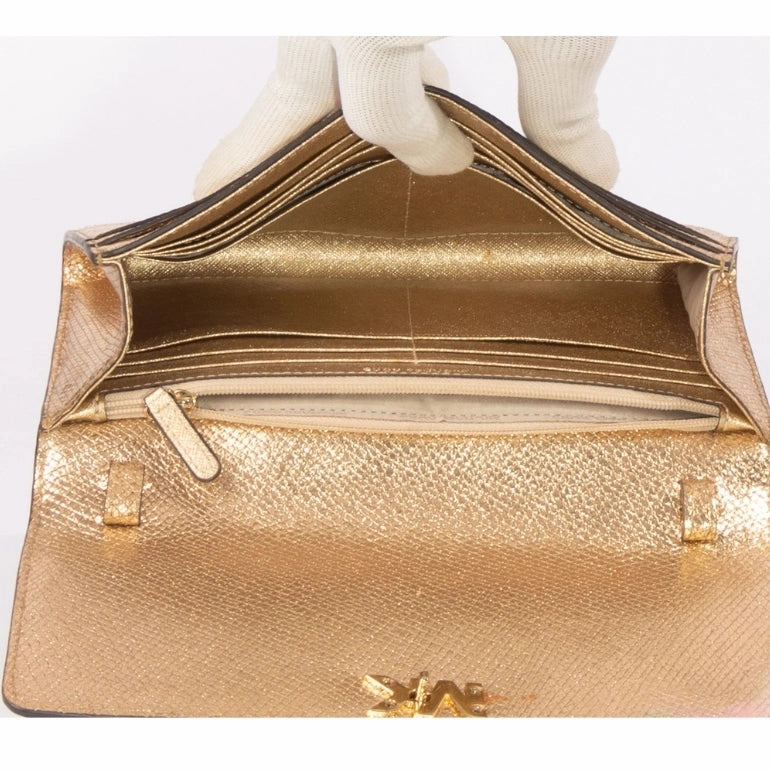 Michael Kors Mott Metallic Leather Chain Wallet