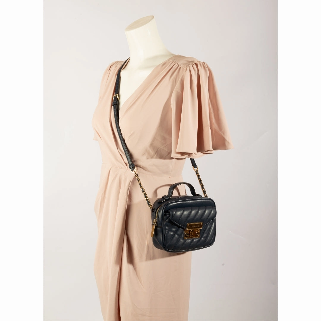 Michael Kors Rose Top Handle Quilted Leather Crossbody Bag