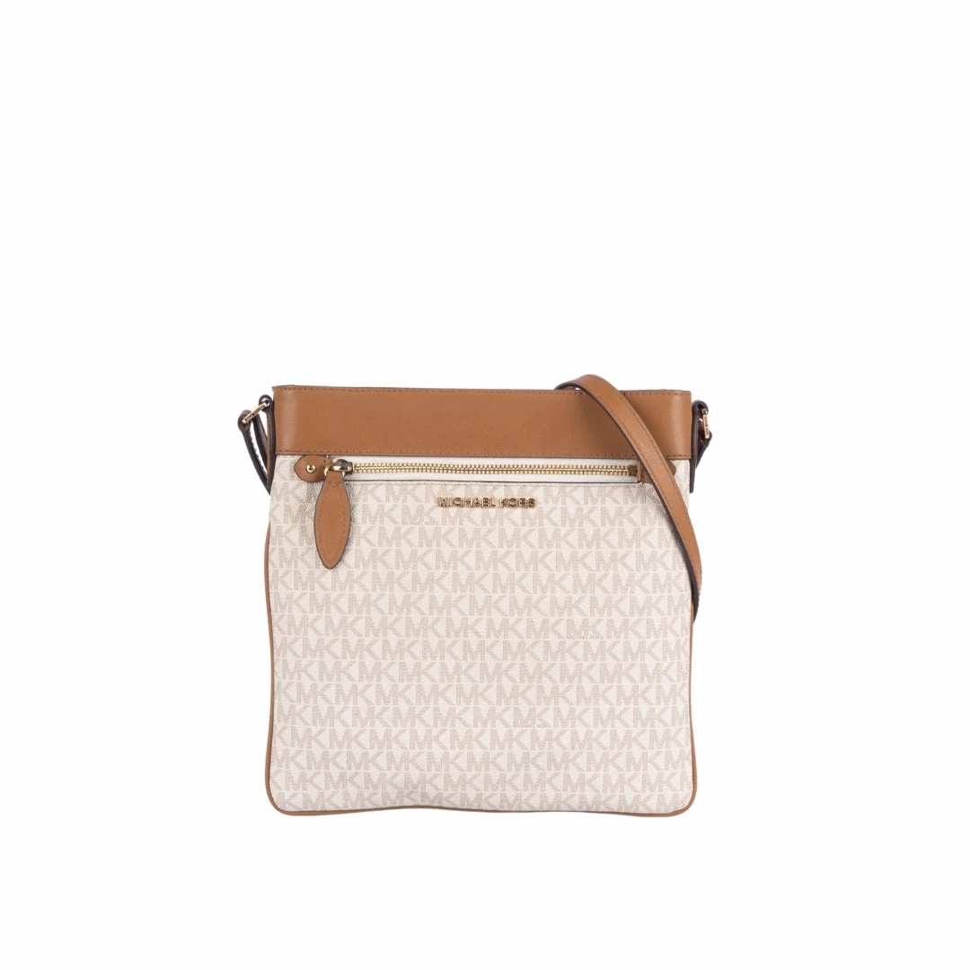 Michael Kors Vanilla & Acorn Jet Set Crossbody Bag