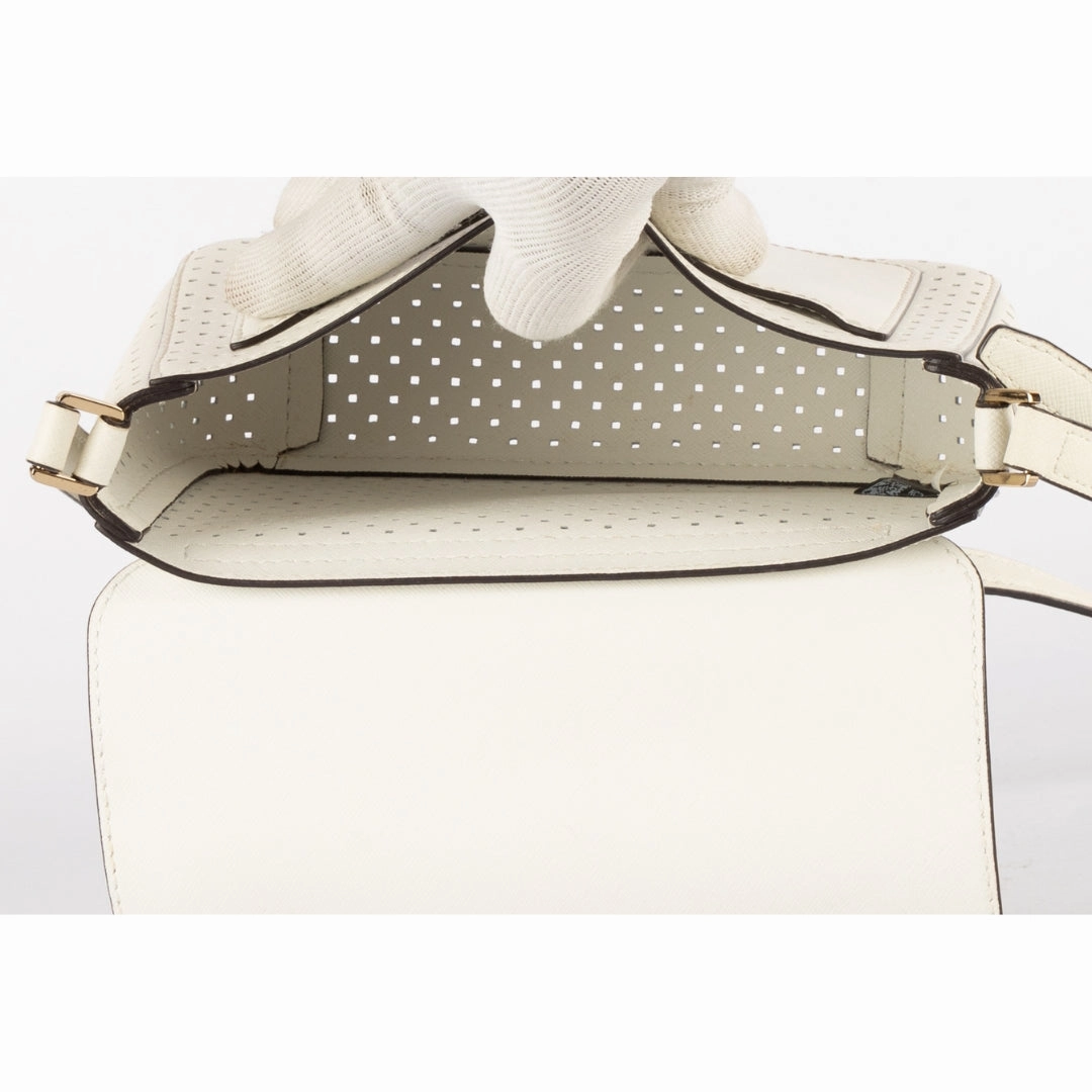 Michael Kors White Greenwich Medium Crossbody Bag