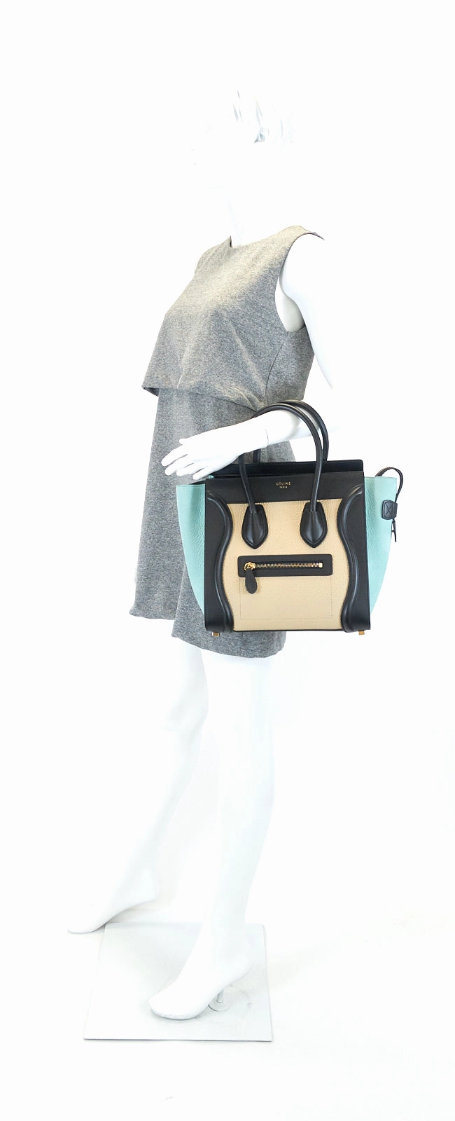 Micro Luggage Calf Leather Antarctic Tricolour Bag