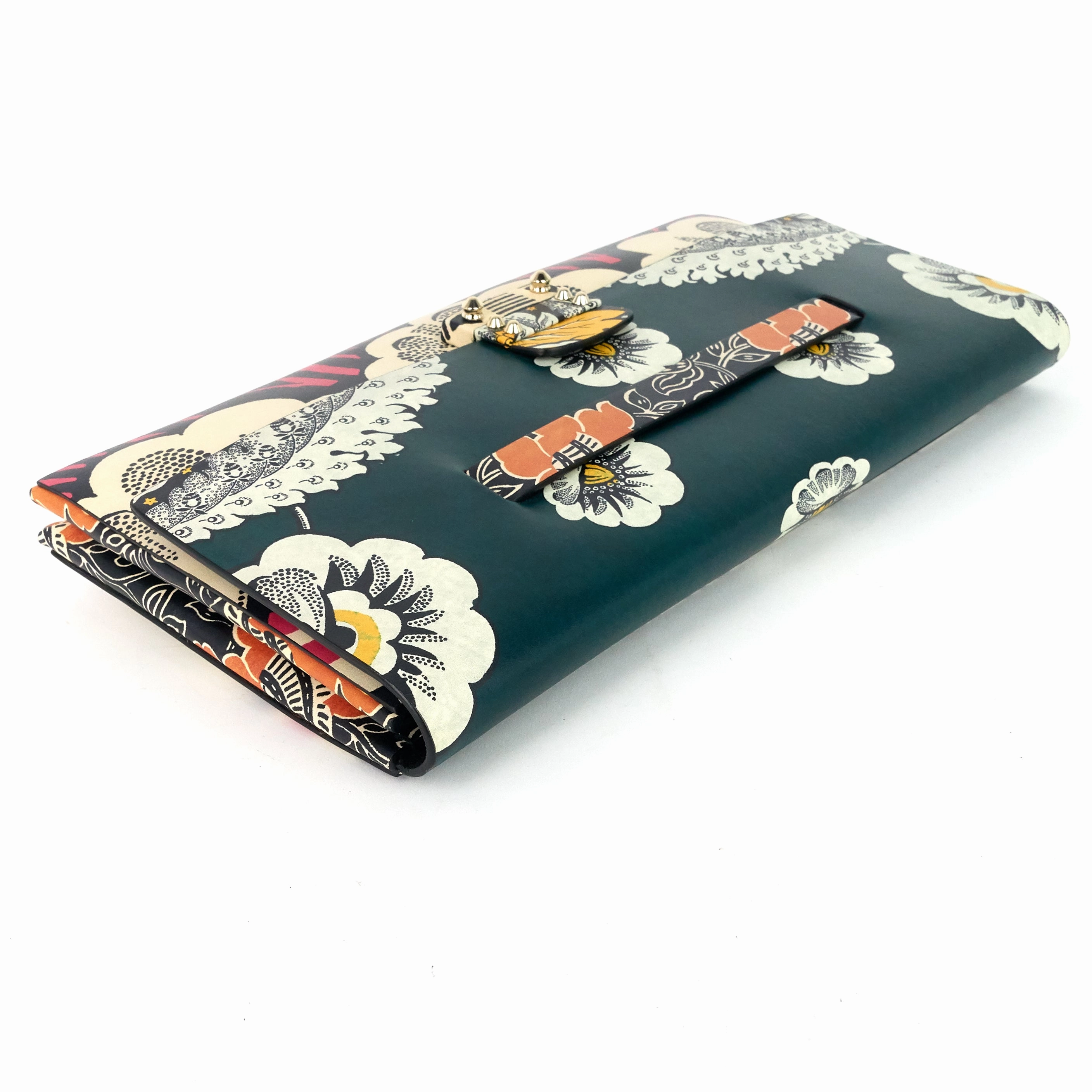 MIME Floral Print Leather Clutch Bag