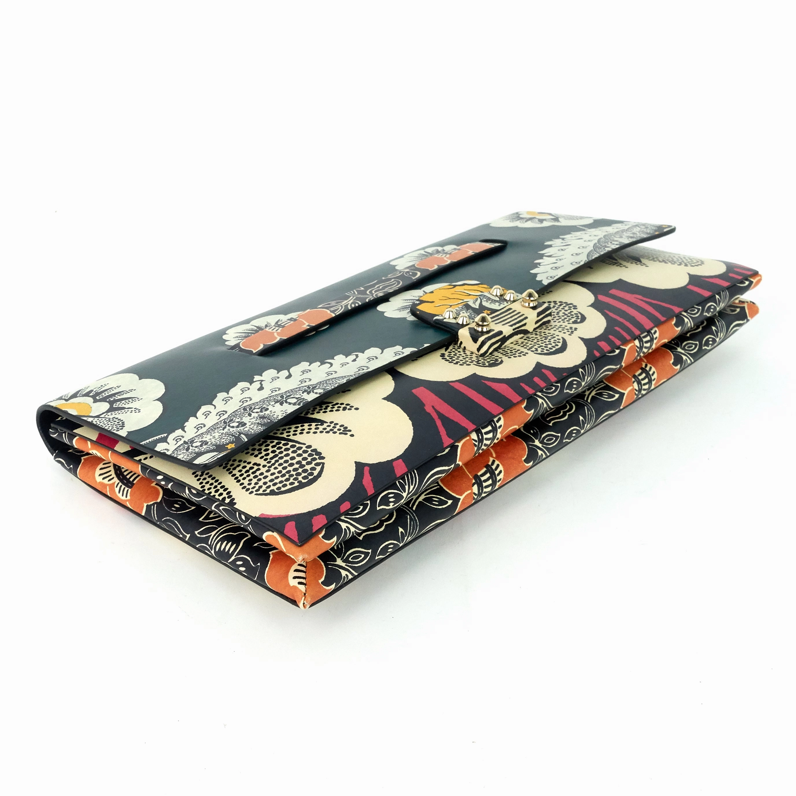 MIME Floral Print Leather Clutch Bag
