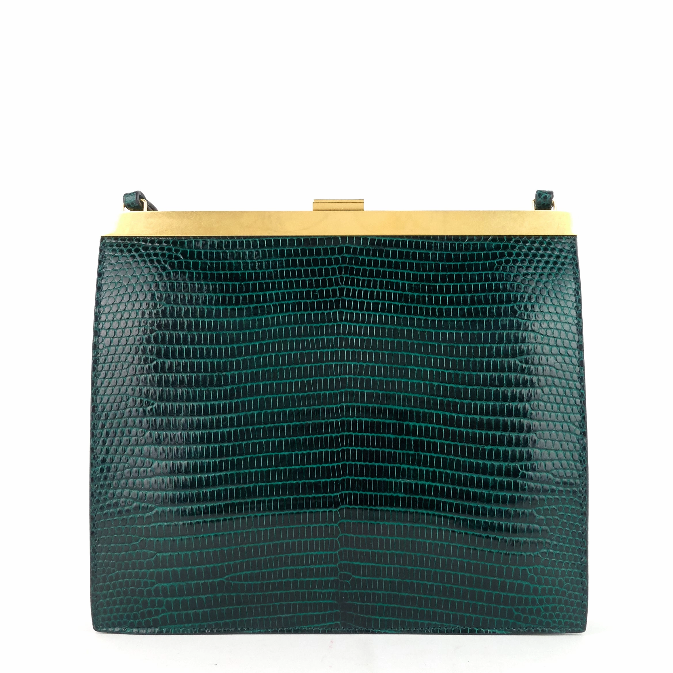 Mini Clasp Lizard Skin Clutch Bag