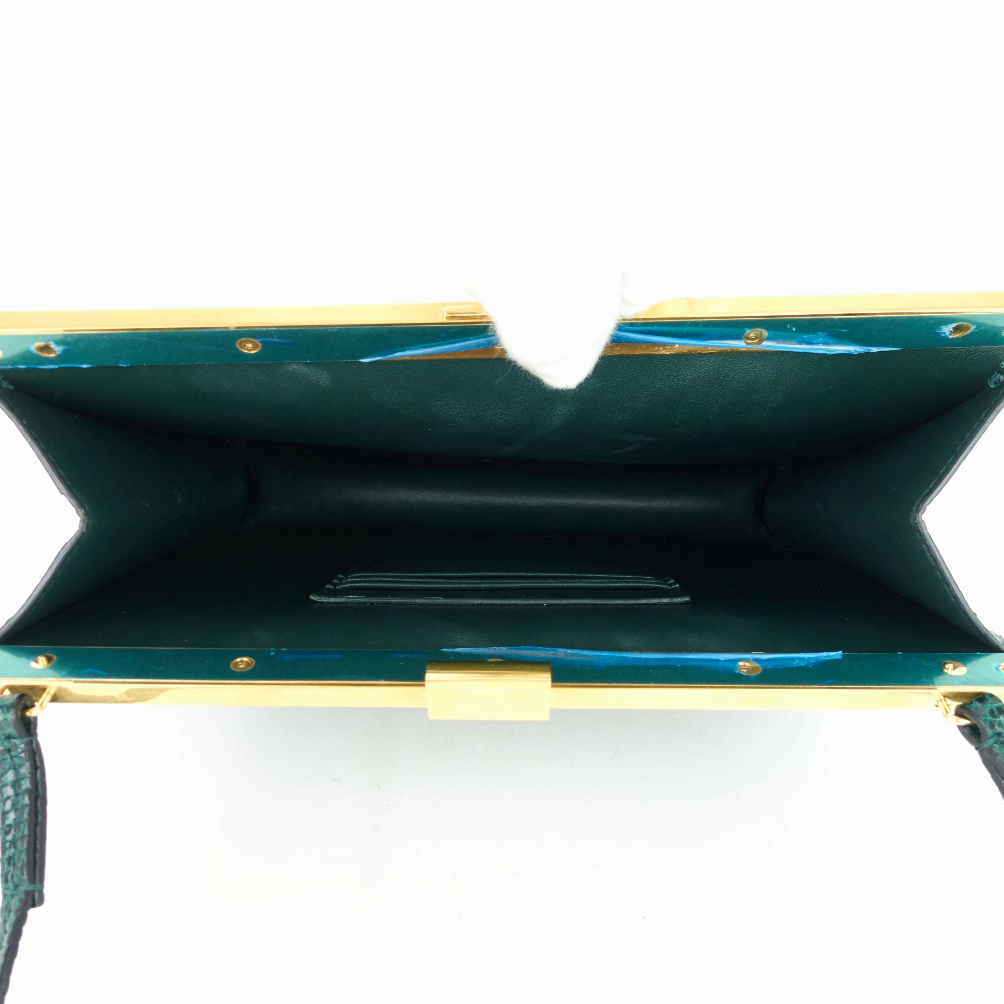Mini Clasp Lizard Skin Clutch Bag