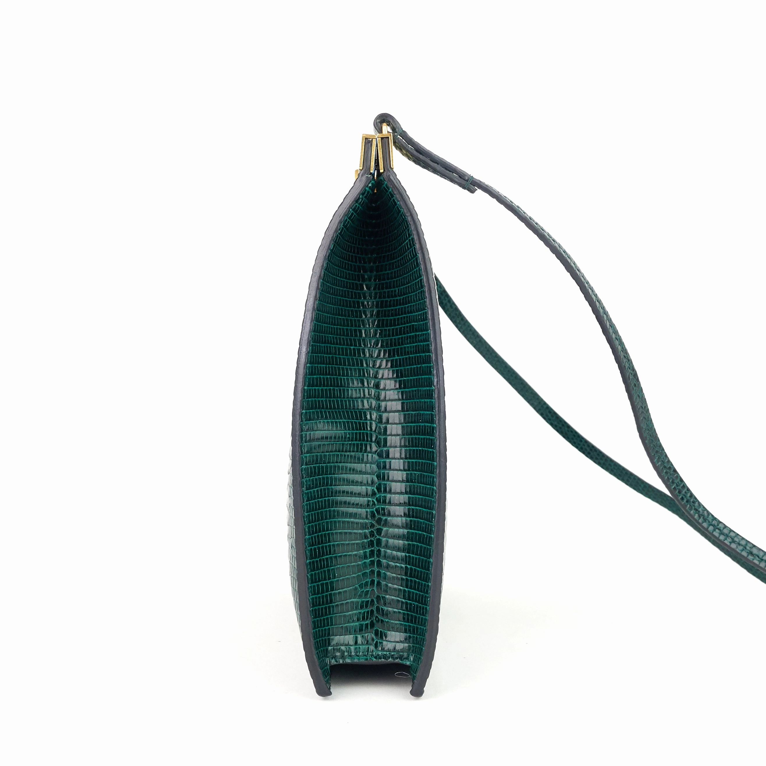 Mini Clasp Lizard Skin Clutch Bag