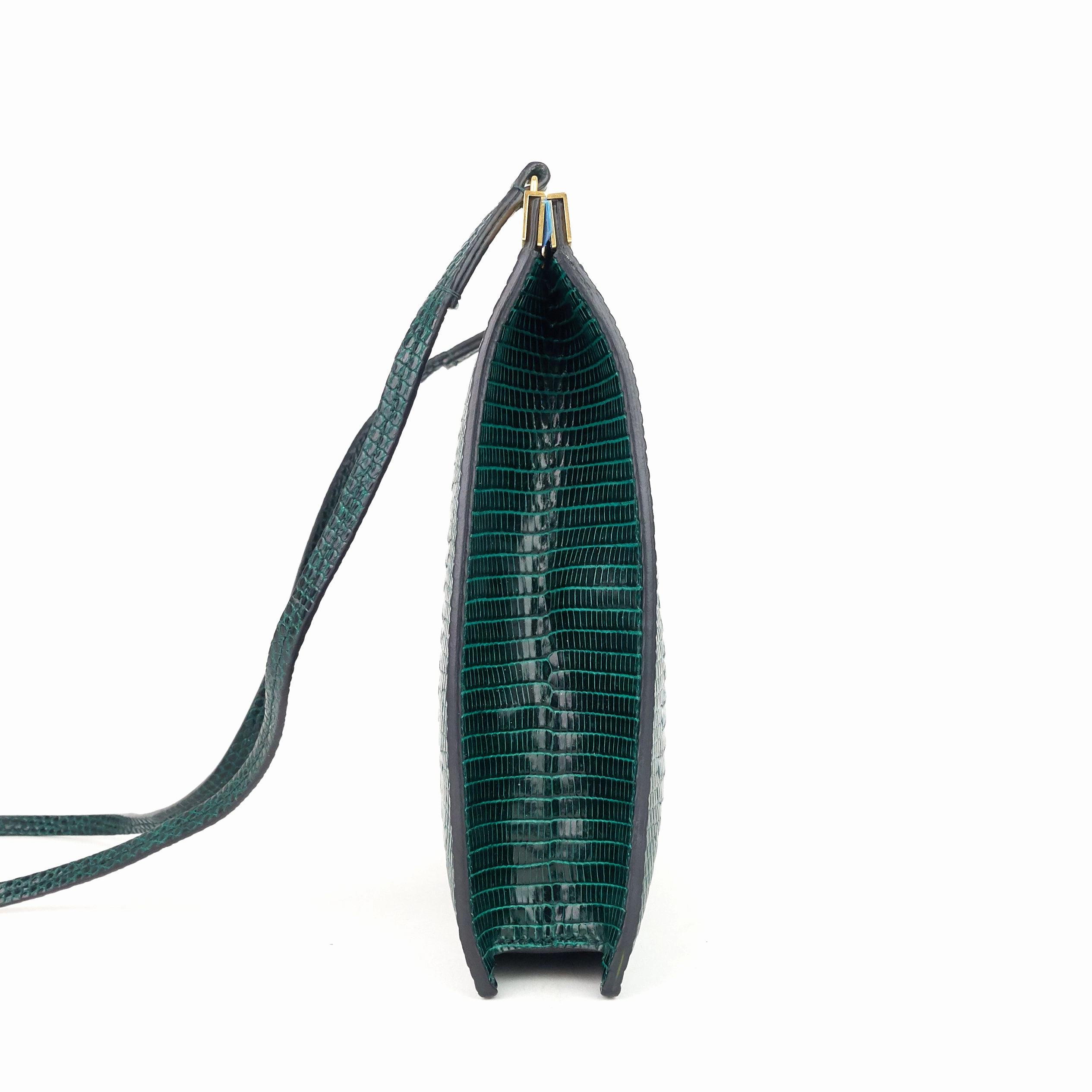 Mini Clasp Lizard Skin Clutch Bag
