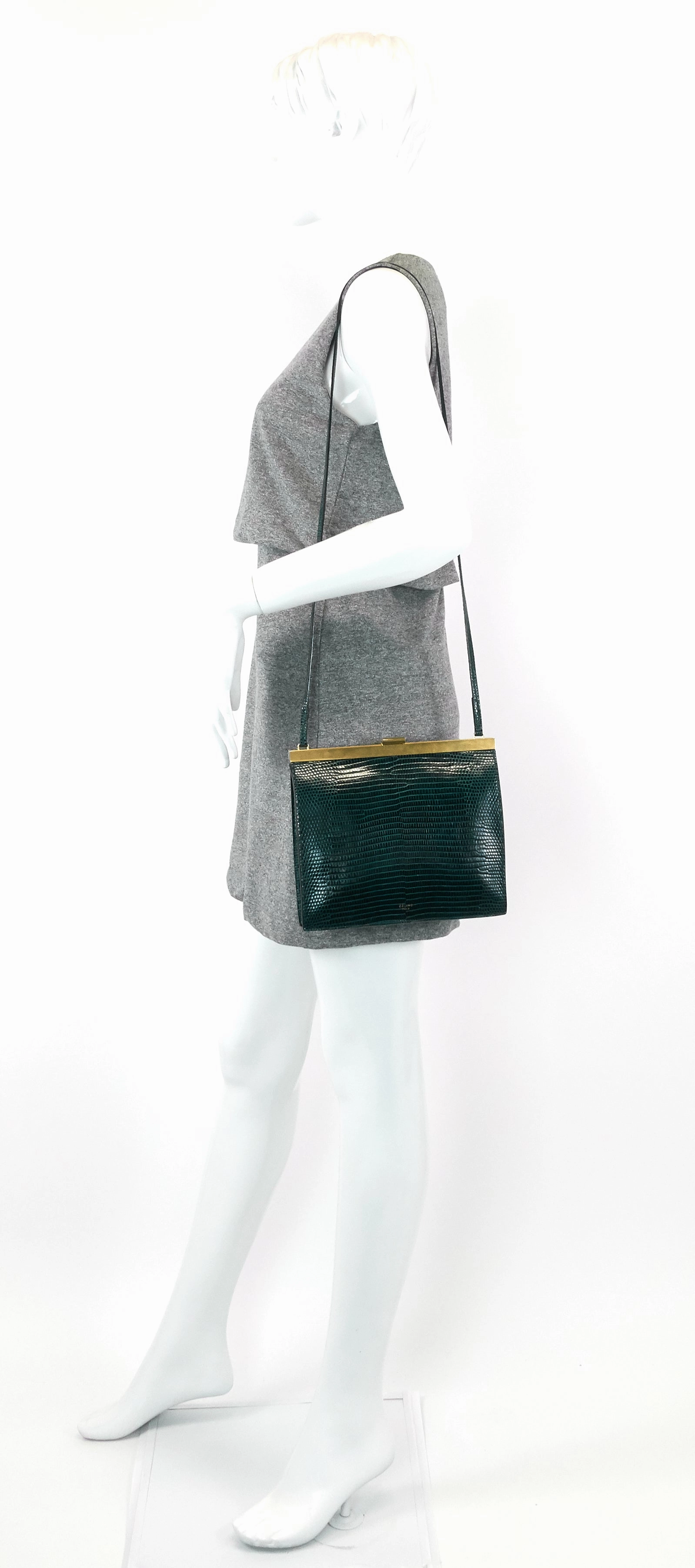 Mini Clasp Lizard Skin Clutch Bag