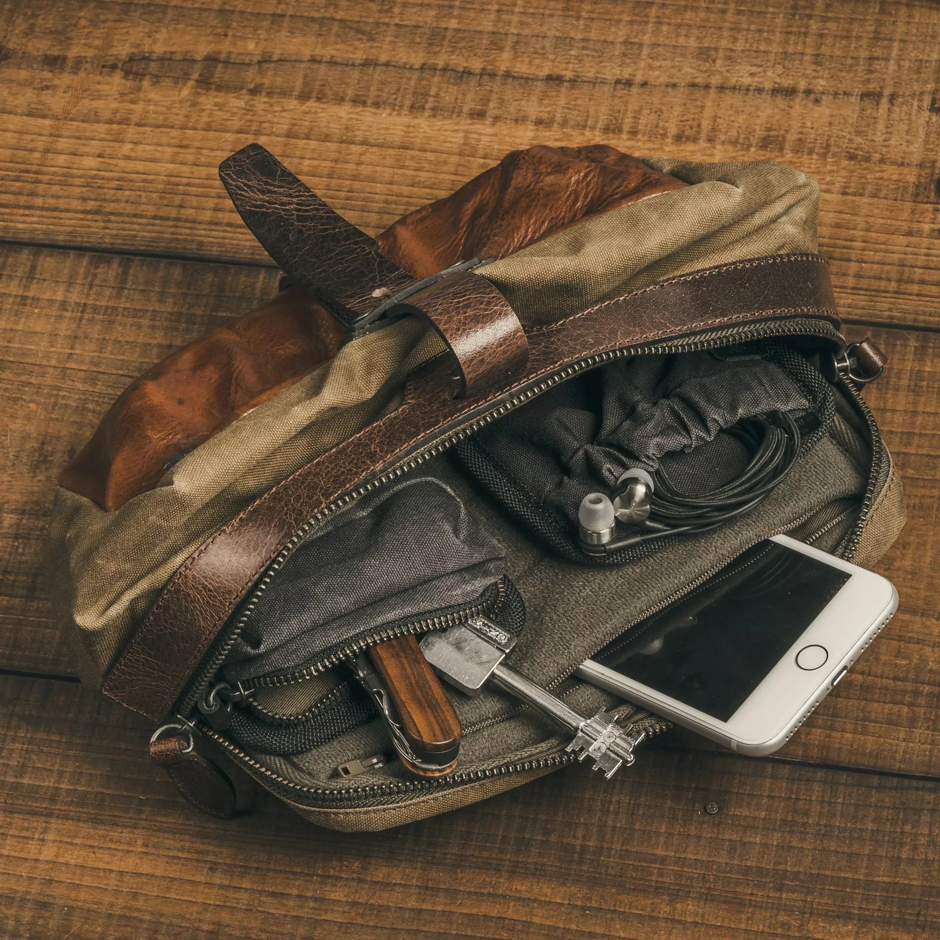 Mini Rider Sling Bag 3.5L - Leather Canvas Version