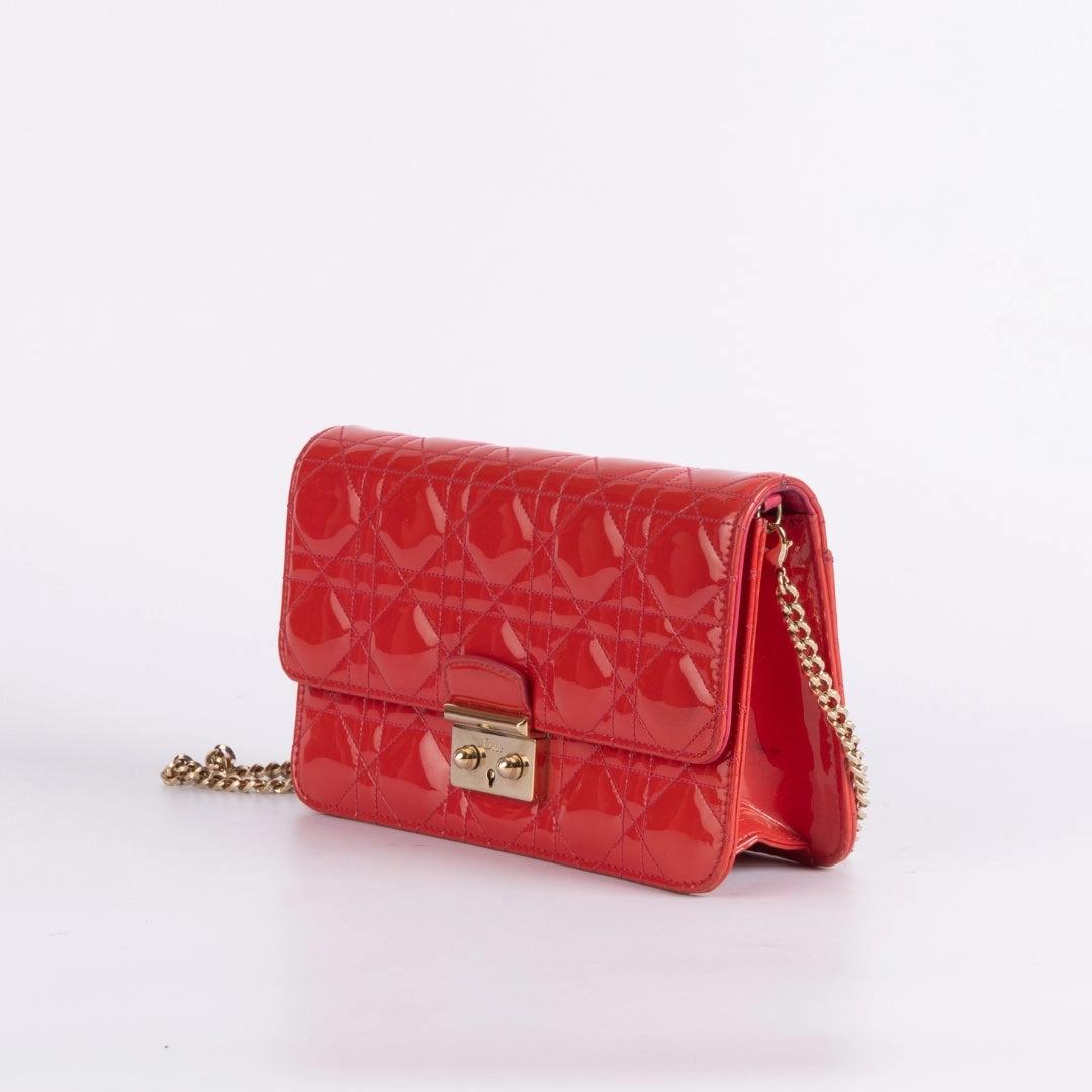 Miss Dior Promenade Cannage Quilt Patent Crossbody Bag