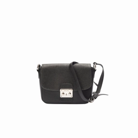 Miu Miu Black Leather Pushlock Flap Crossbody Bag