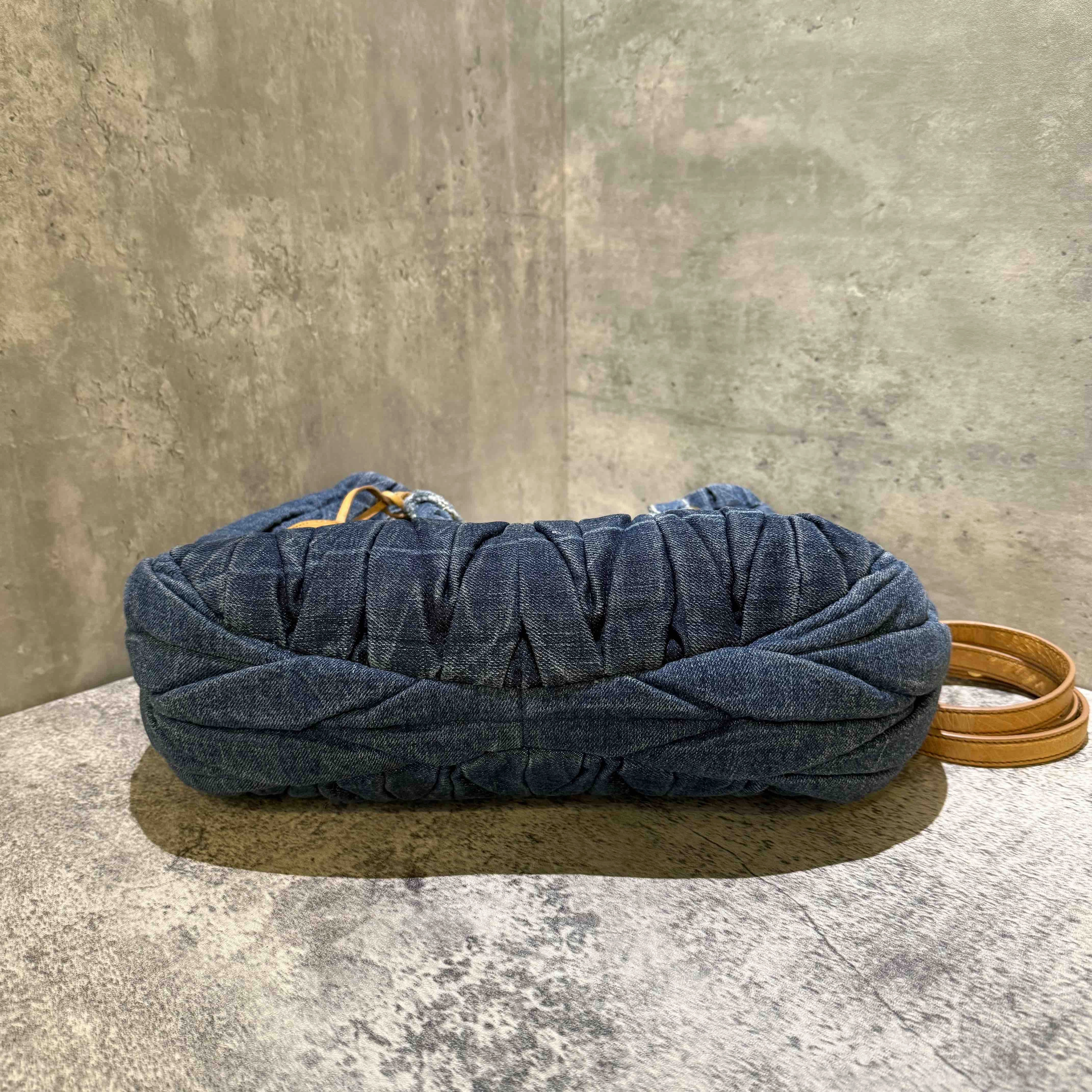 Miumiu Coffer Blue Denim Shoulder Bag