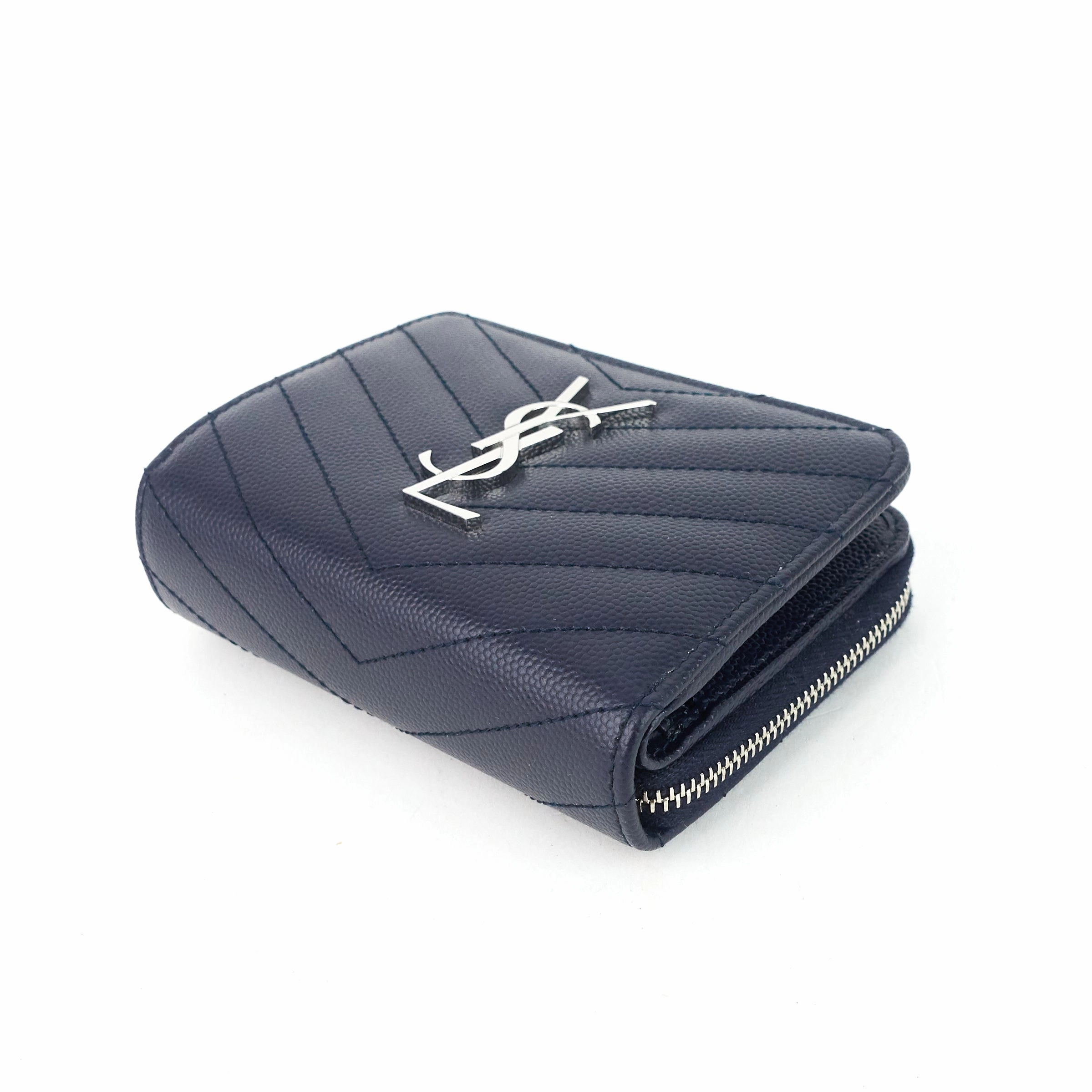 Monogram Compact Zip-Around Leather Wallet