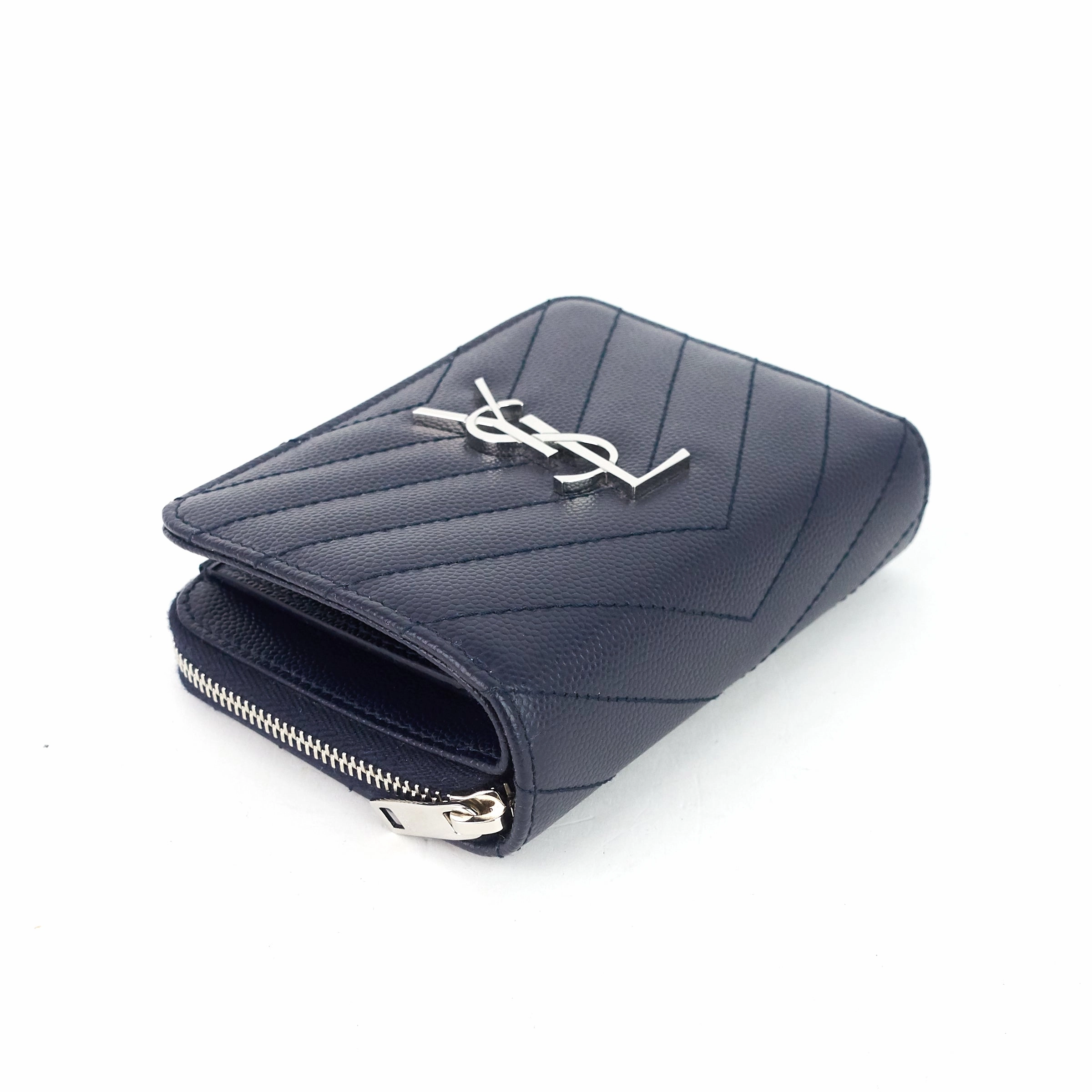 Monogram Compact Zip-Around Leather Wallet