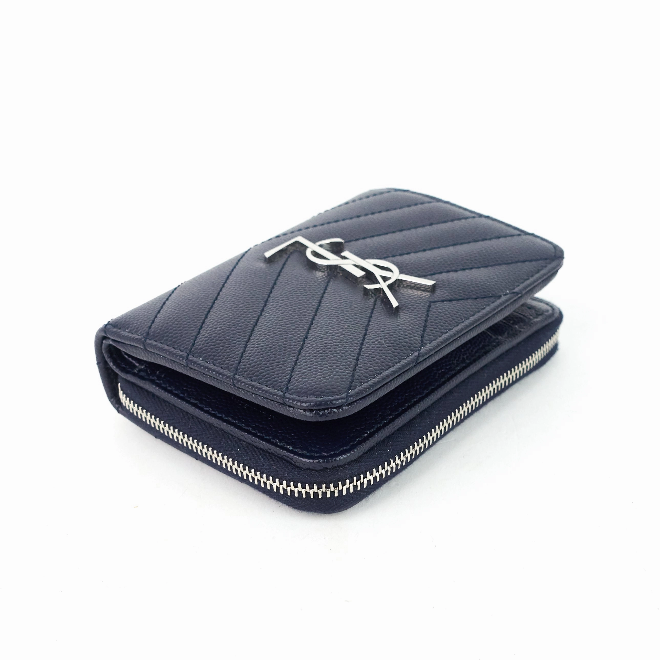 Monogram Compact Zip-Around Leather Wallet