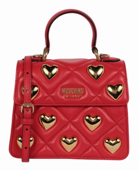 Moschino Heart Studs Quilted Shoulder Bag 7505-8002-0113