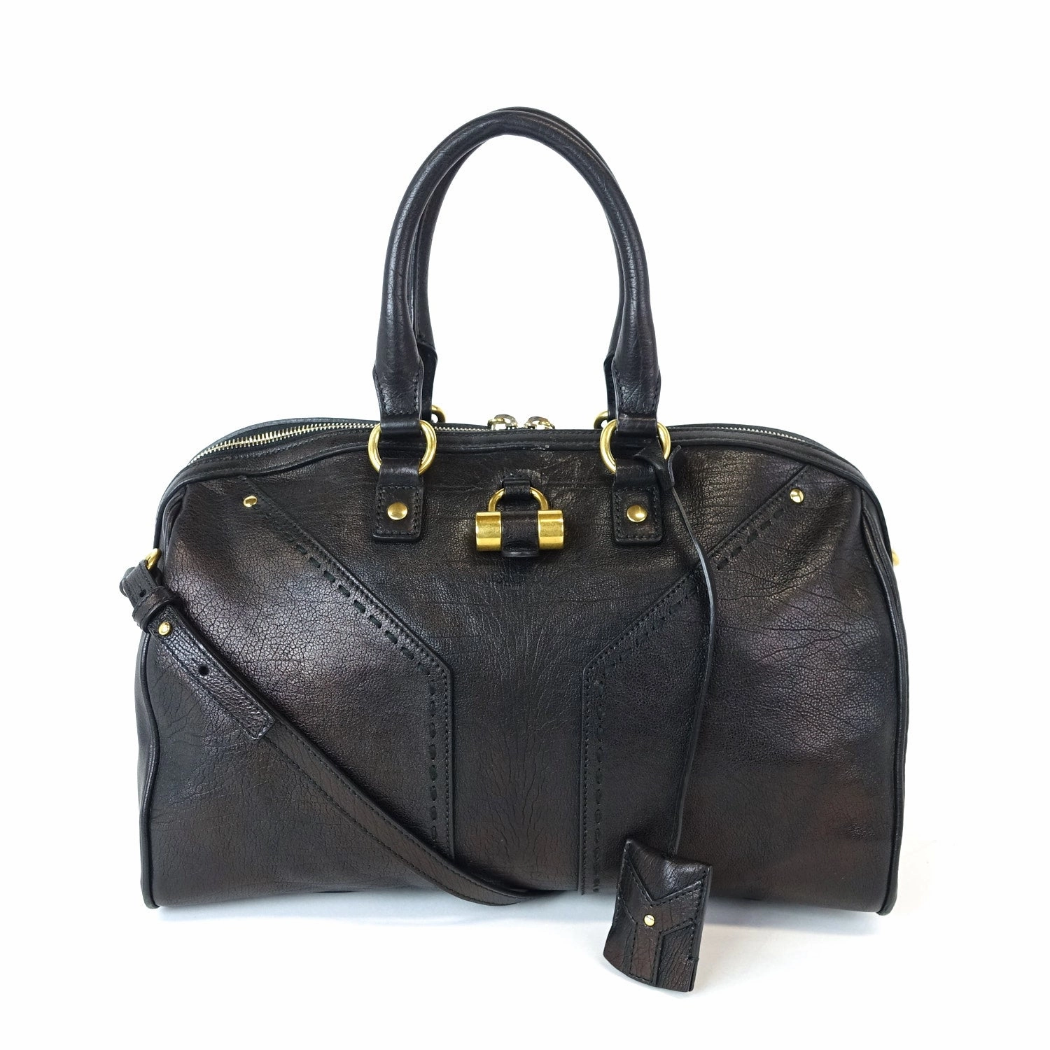 Muse Bowler Grained Leather Handbag