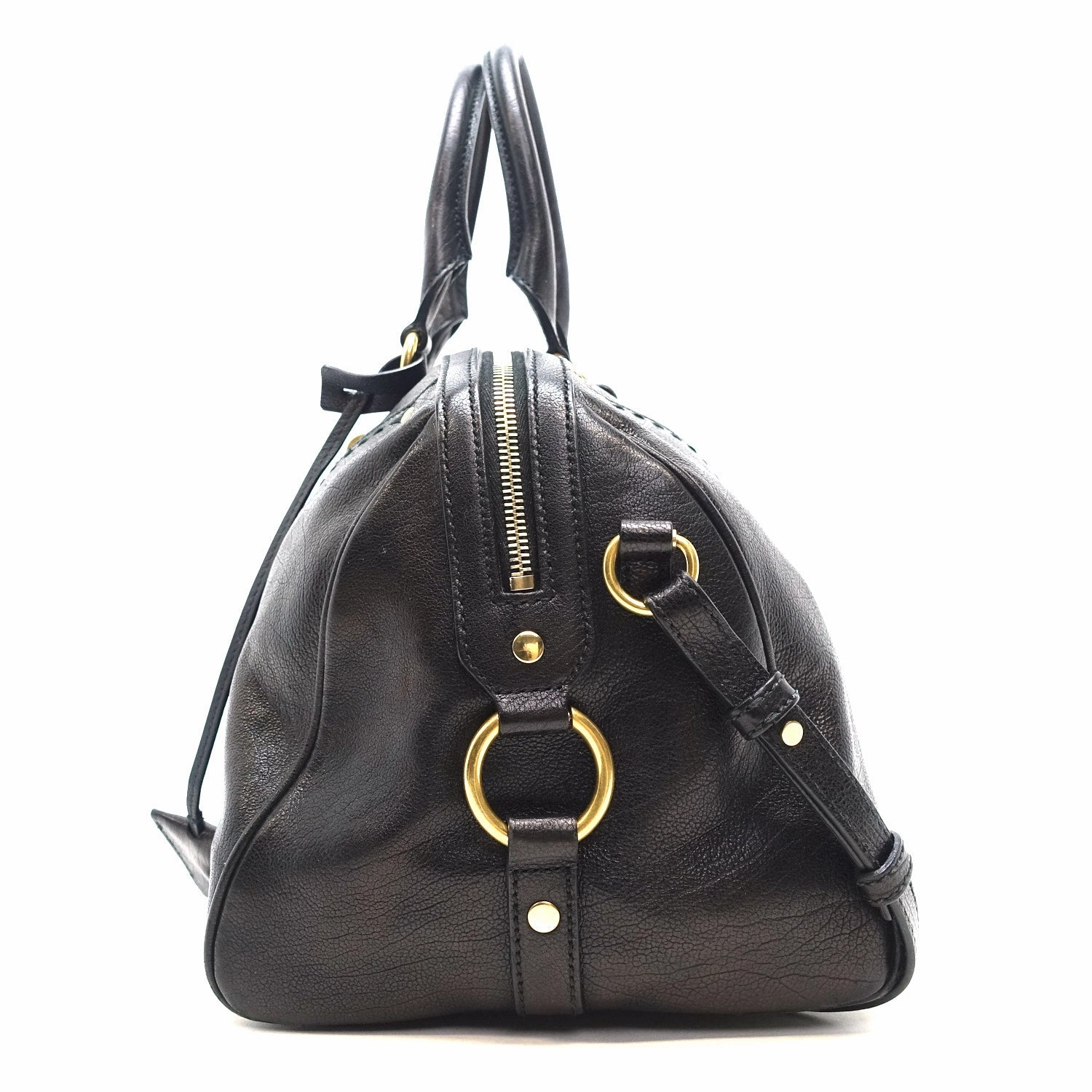 Muse Bowler Grained Leather Handbag