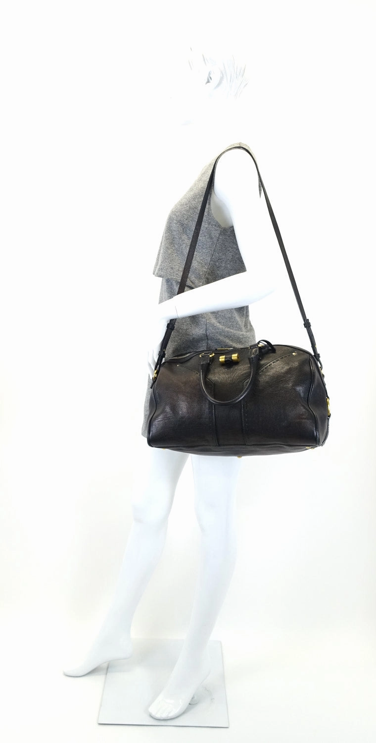 Muse Bowler Grained Leather Handbag