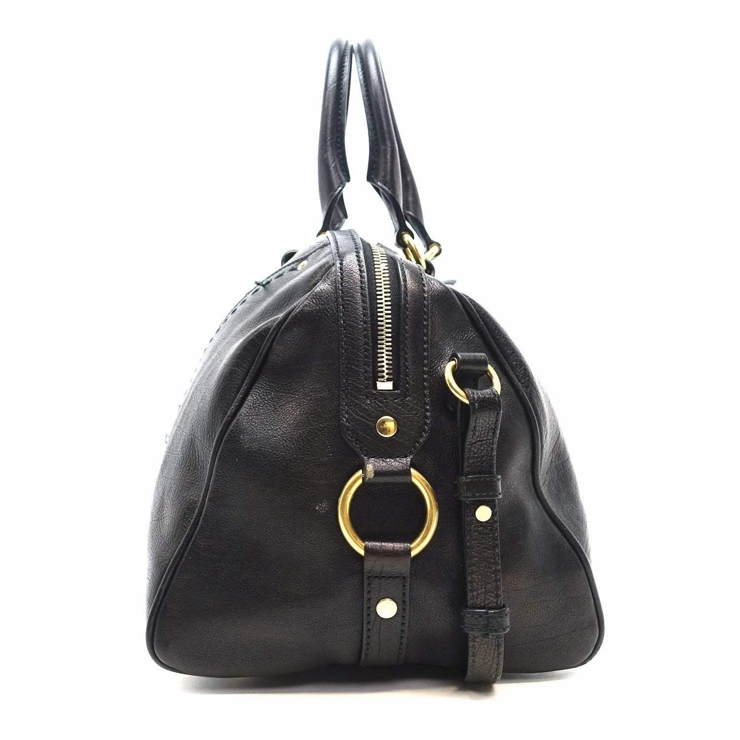 Muse Bowler Grained Leather Handbag