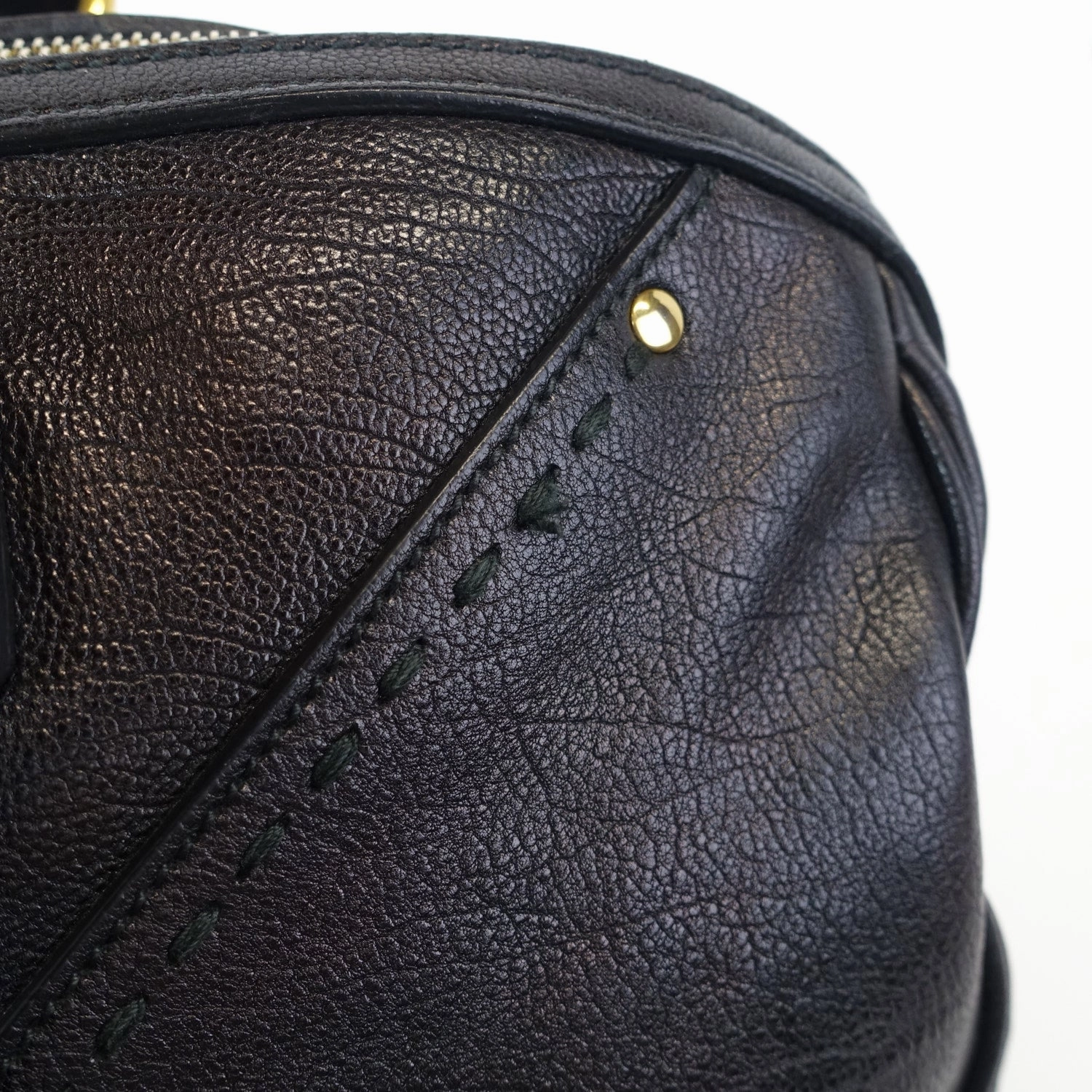Muse Bowler Grained Leather Handbag