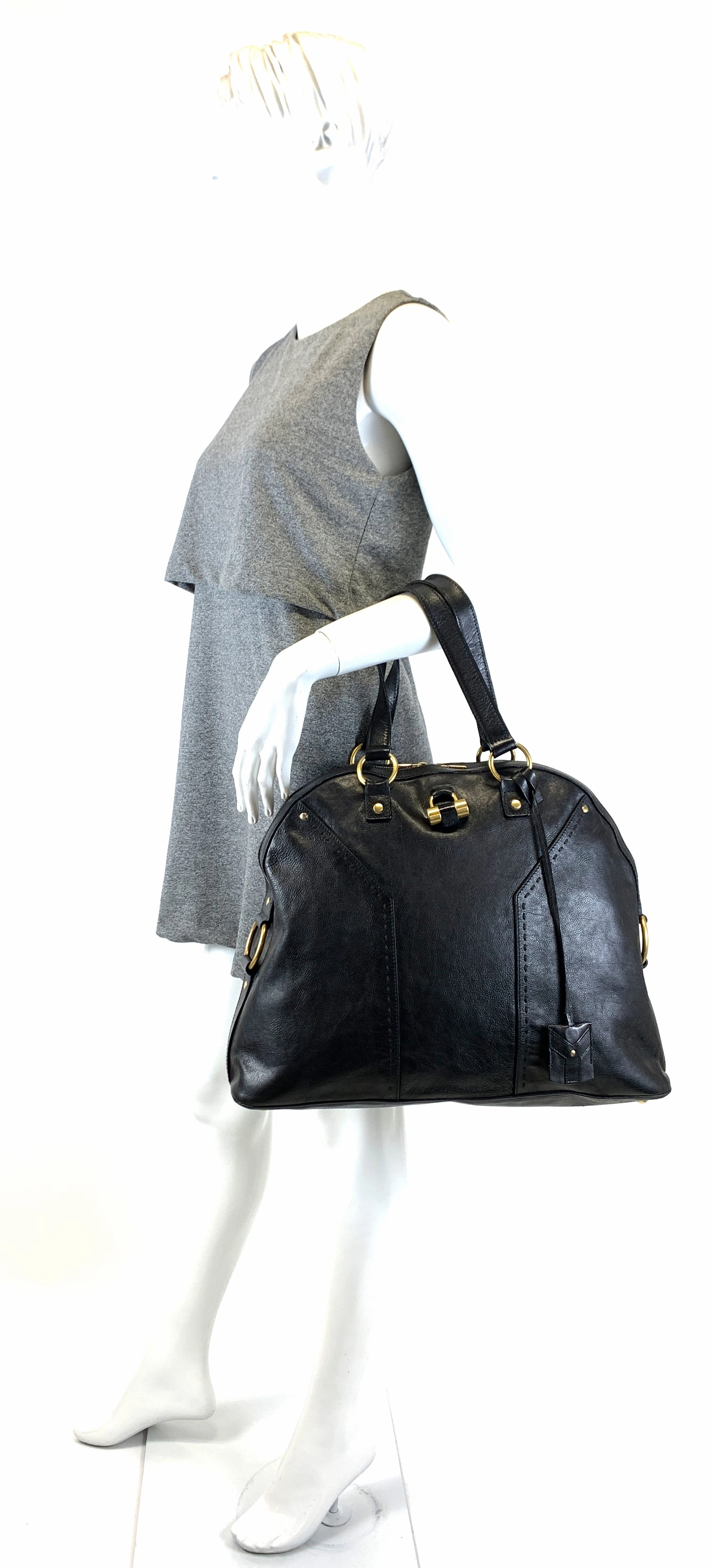 Muse Oversized Black Leather Bag