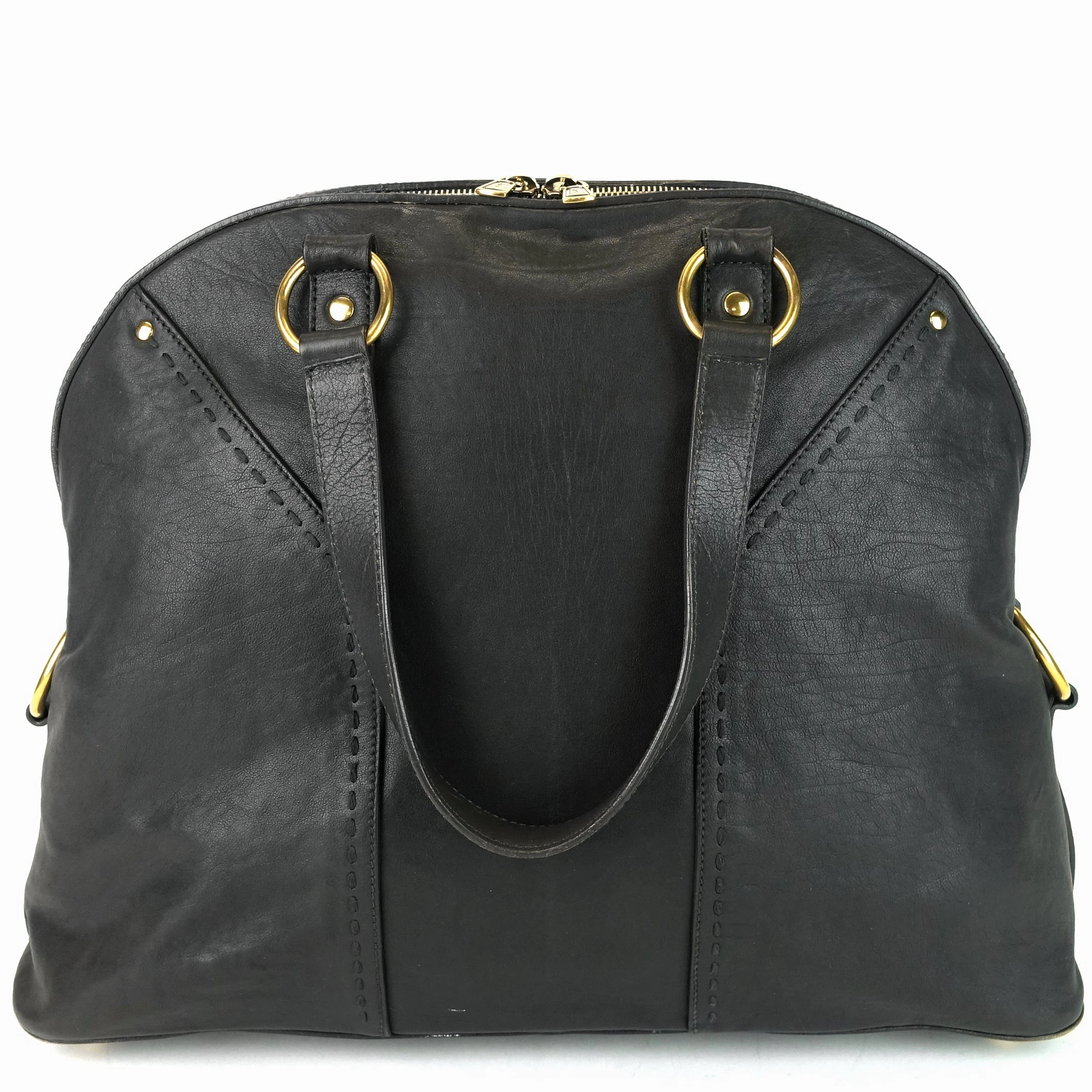 Muse Oversized Gray Leather Bag
