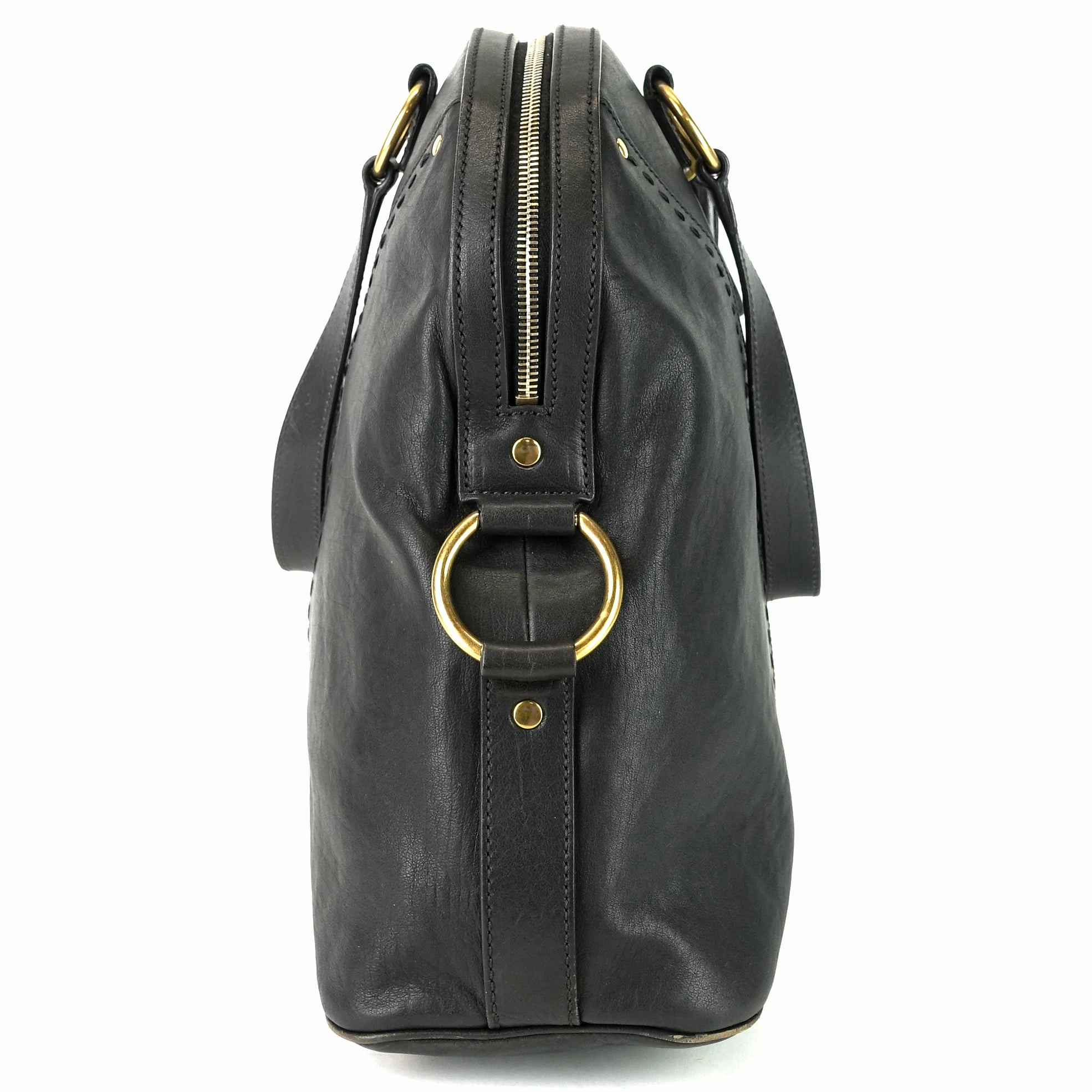 Muse Oversized Gray Leather Bag