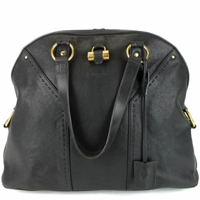 Muse Oversized Gray Leather Bag