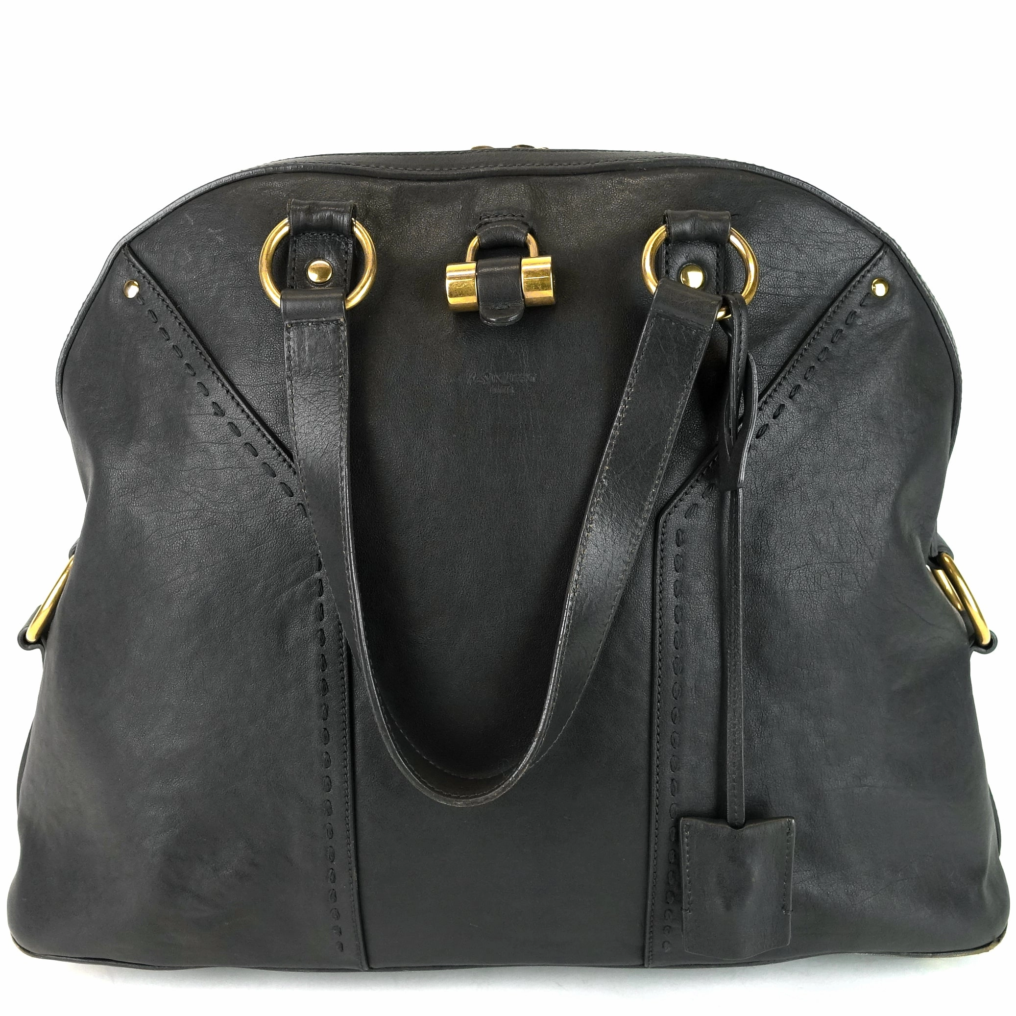 Muse Oversized Gray Leather Bag