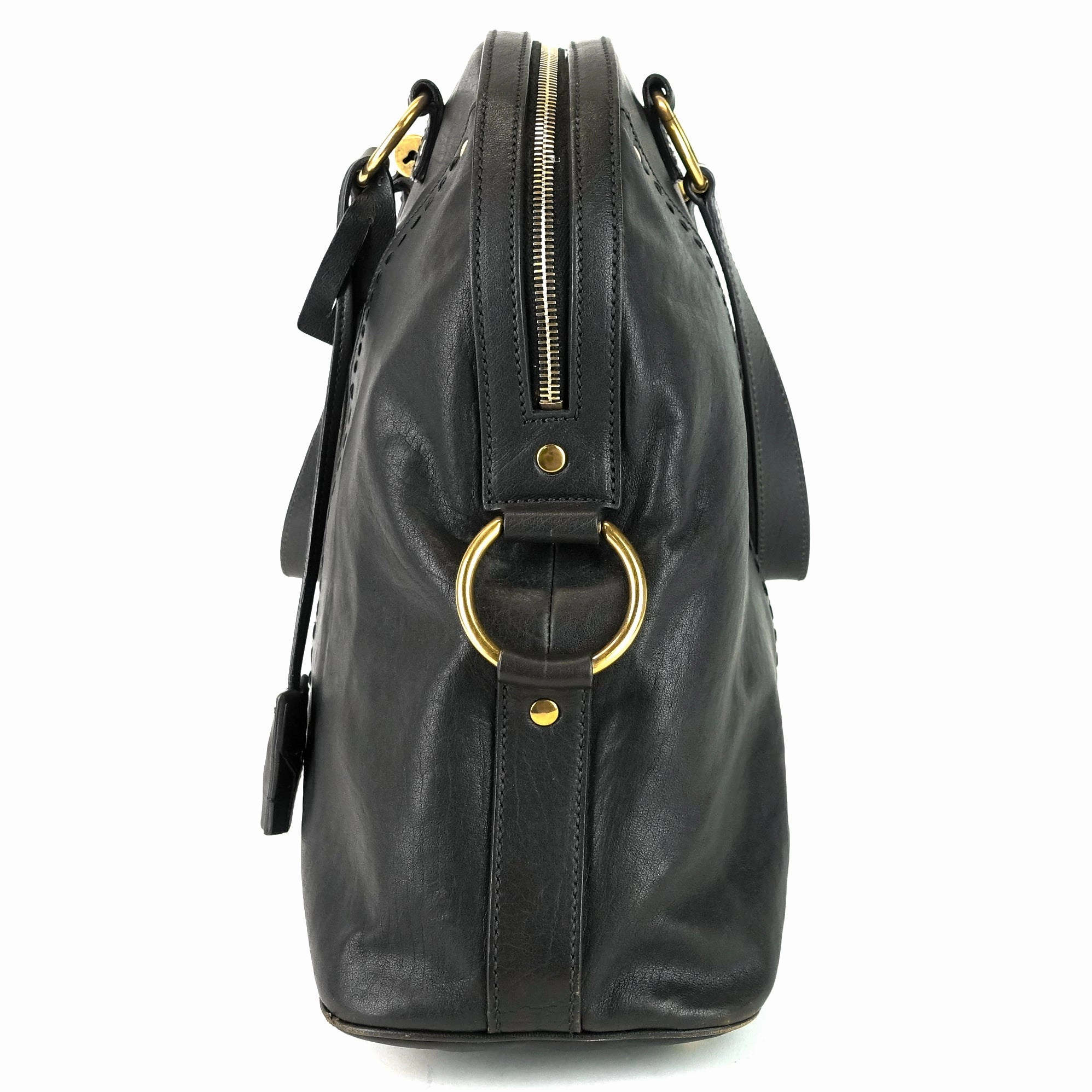 Muse Oversized Gray Leather Bag