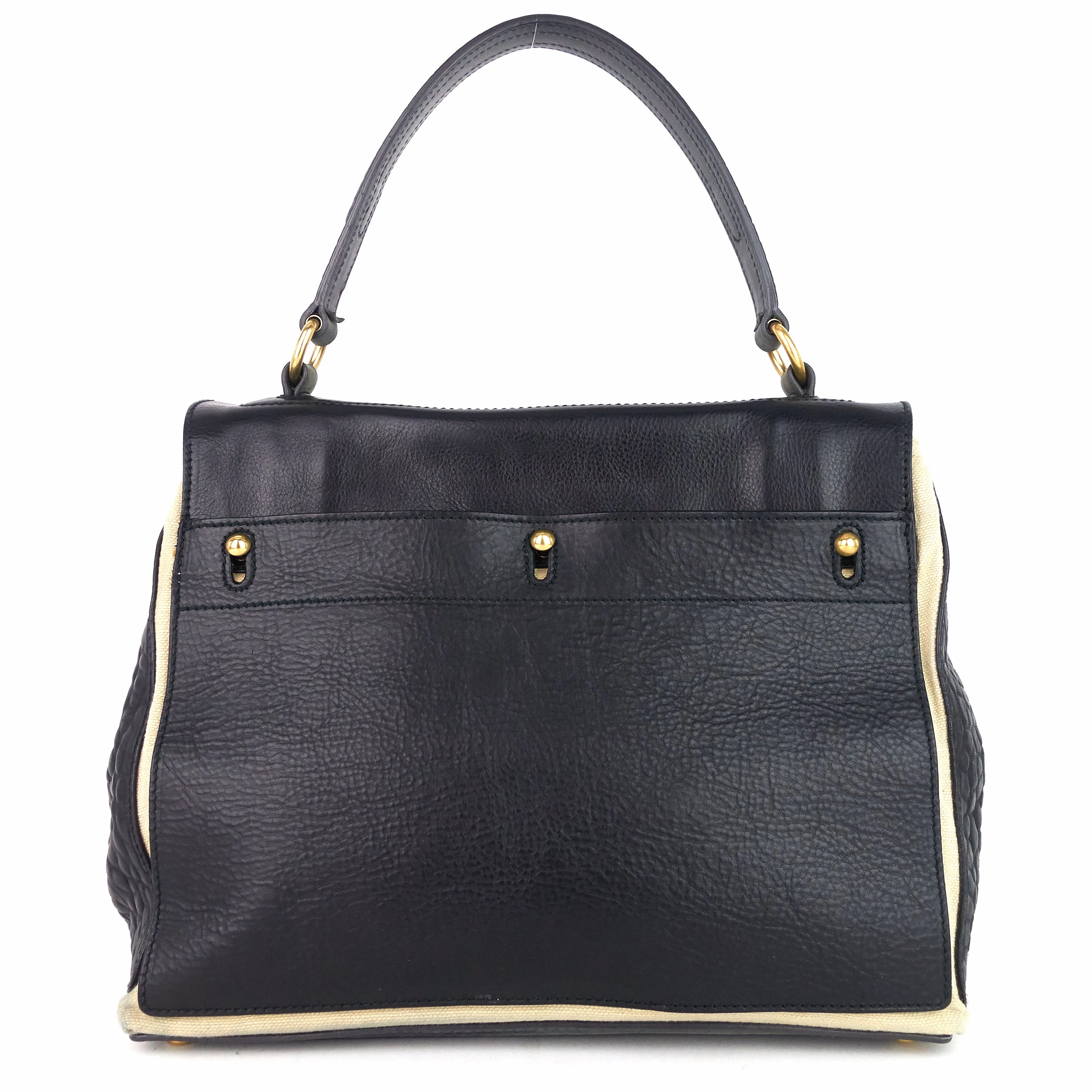 Muse Two-Tone Leather, Suede and Canvas Handbag