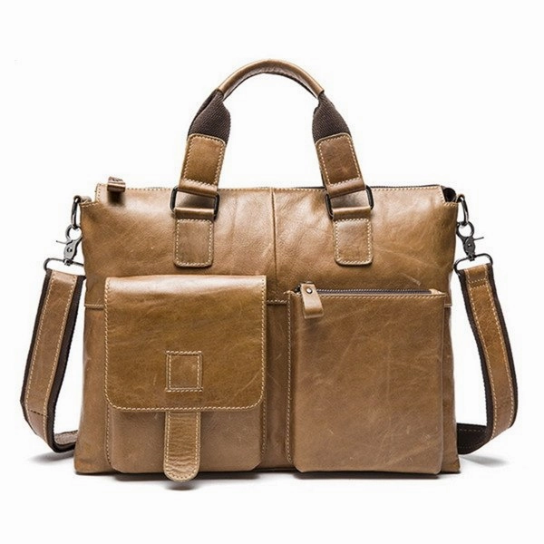 Mva Leather Laptop Bag 14 Inch Genuine Leather Shoulder Bags Business Briefcase Handbags Totes Work
