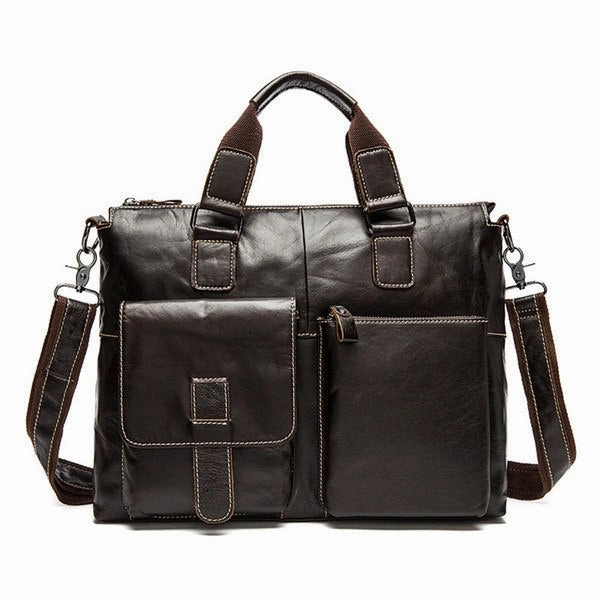 Mva Leather Laptop Bag 14 Inch Genuine Leather Shoulder Bags Business Briefcase Handbags Totes Work