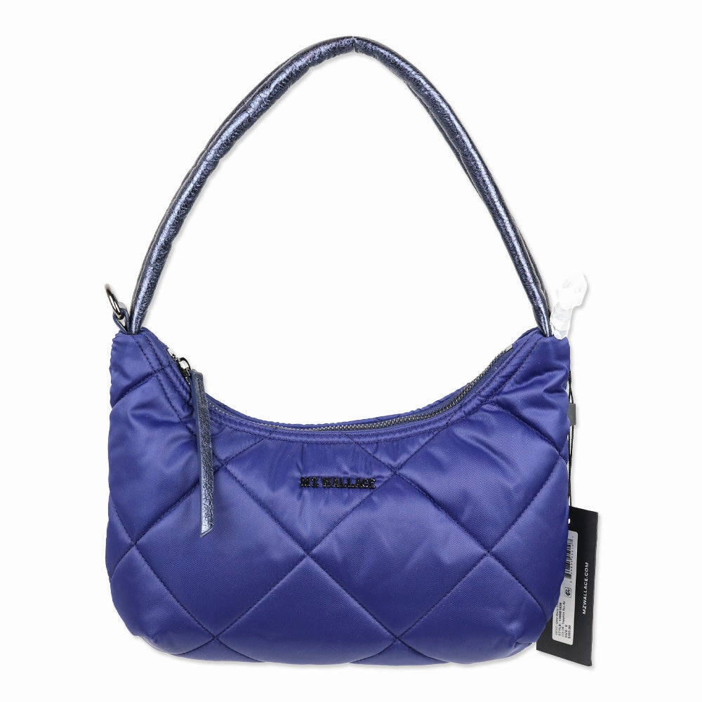 MZ Wallace Sapphire Blue Quilted Nylon Small Bowery Shoulder Bag