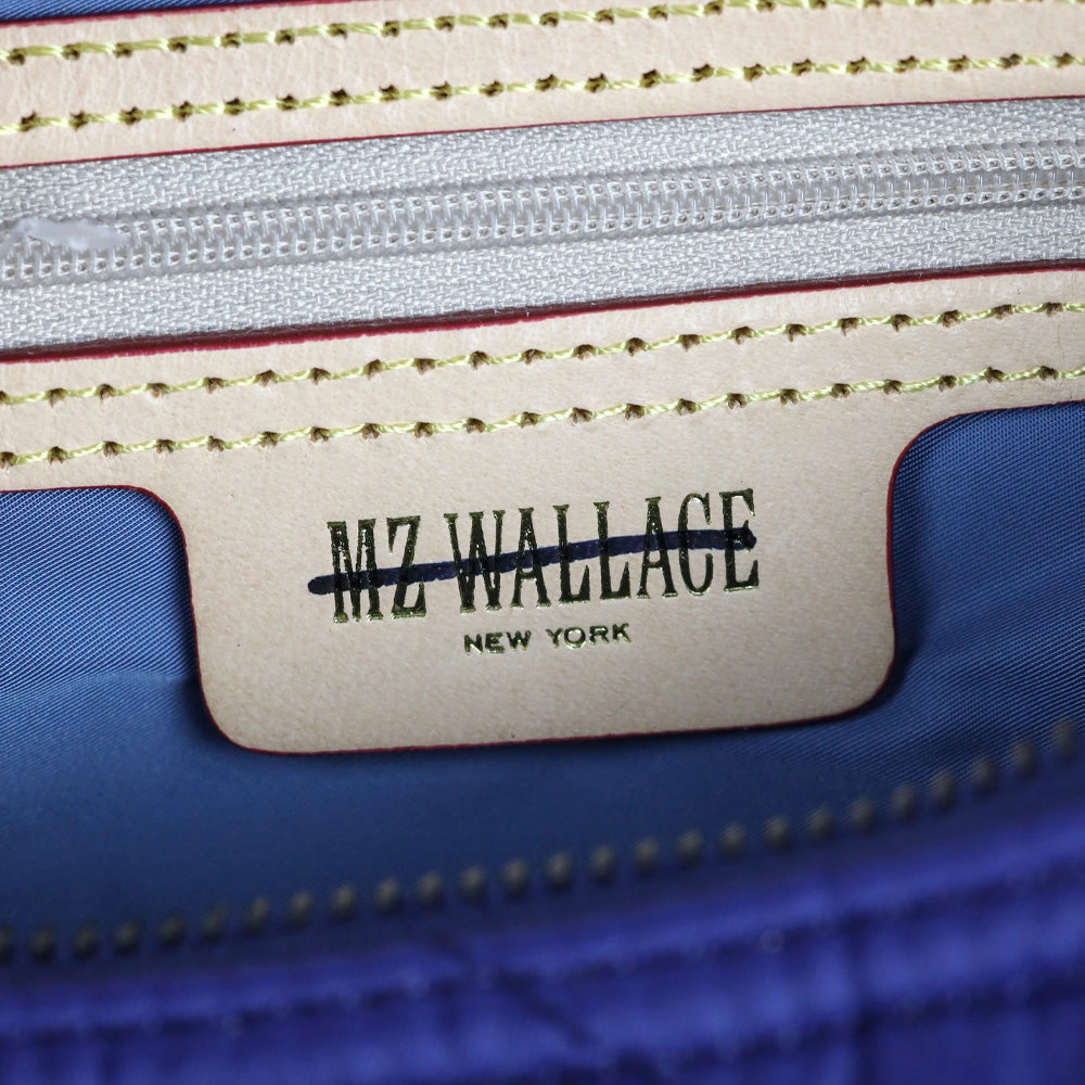 MZ Wallace Sapphire Blue Quilted Nylon Small Bowery Shoulder Bag