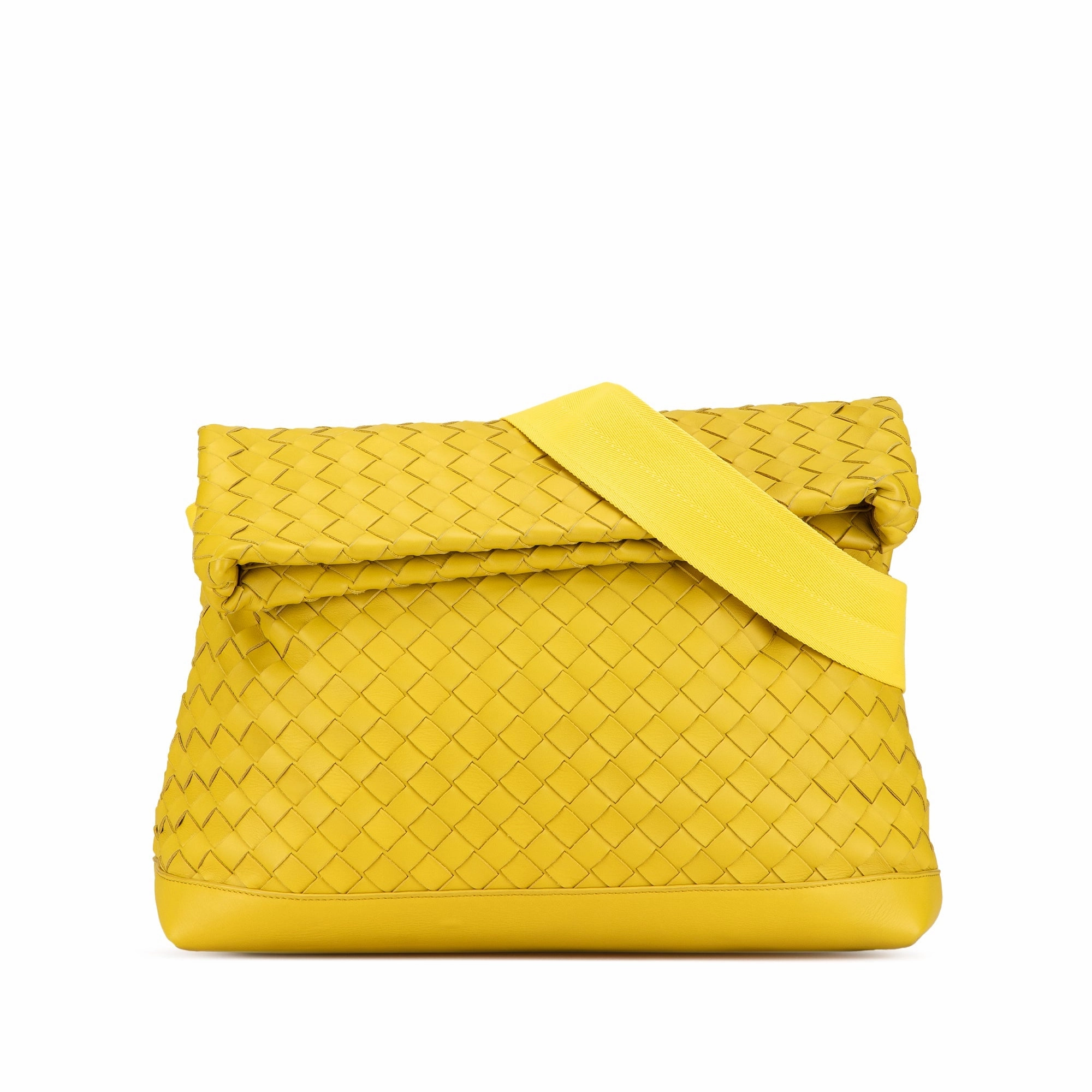 Nappa Intrecciato Fold Over Crossbody