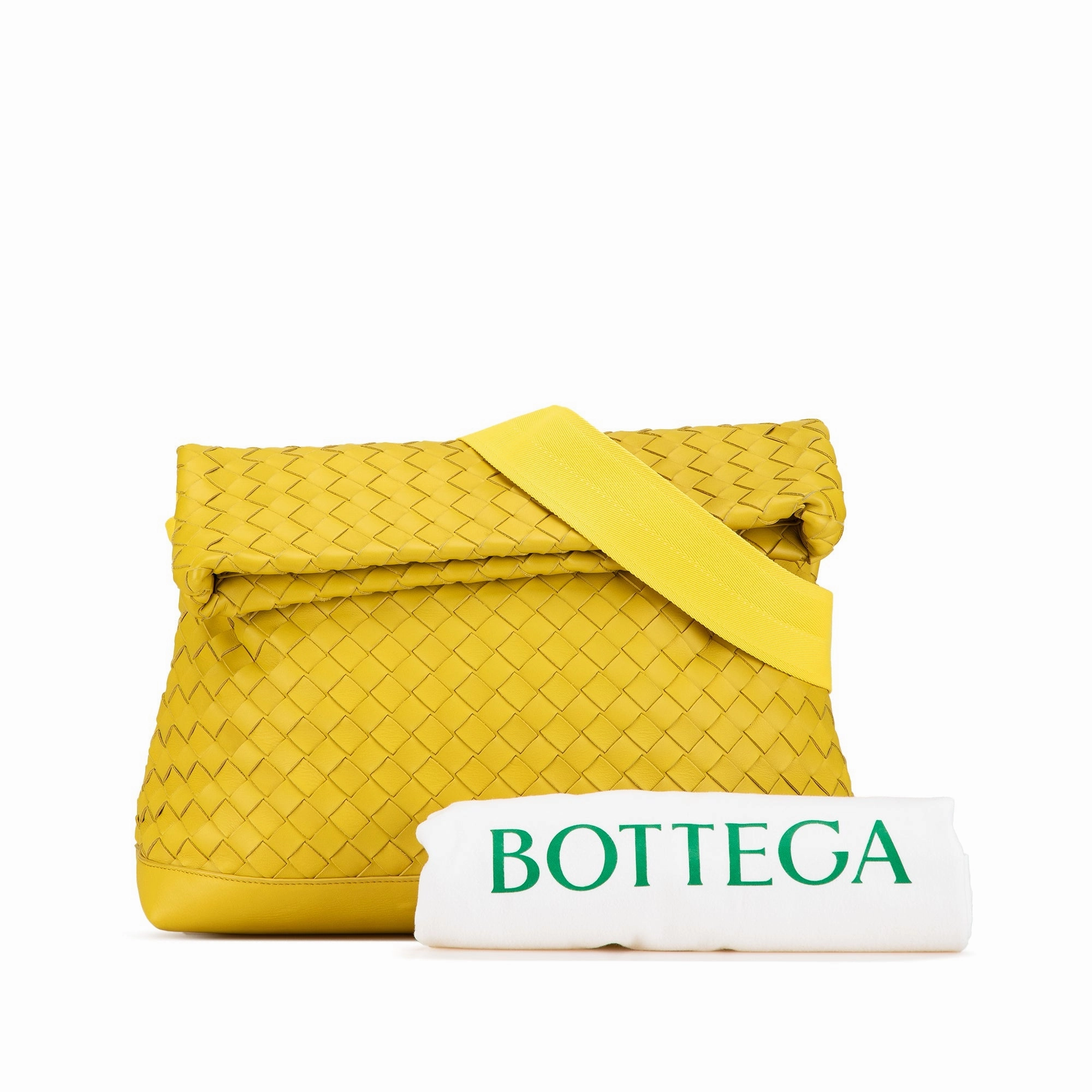 Nappa Intrecciato Fold Over Crossbody