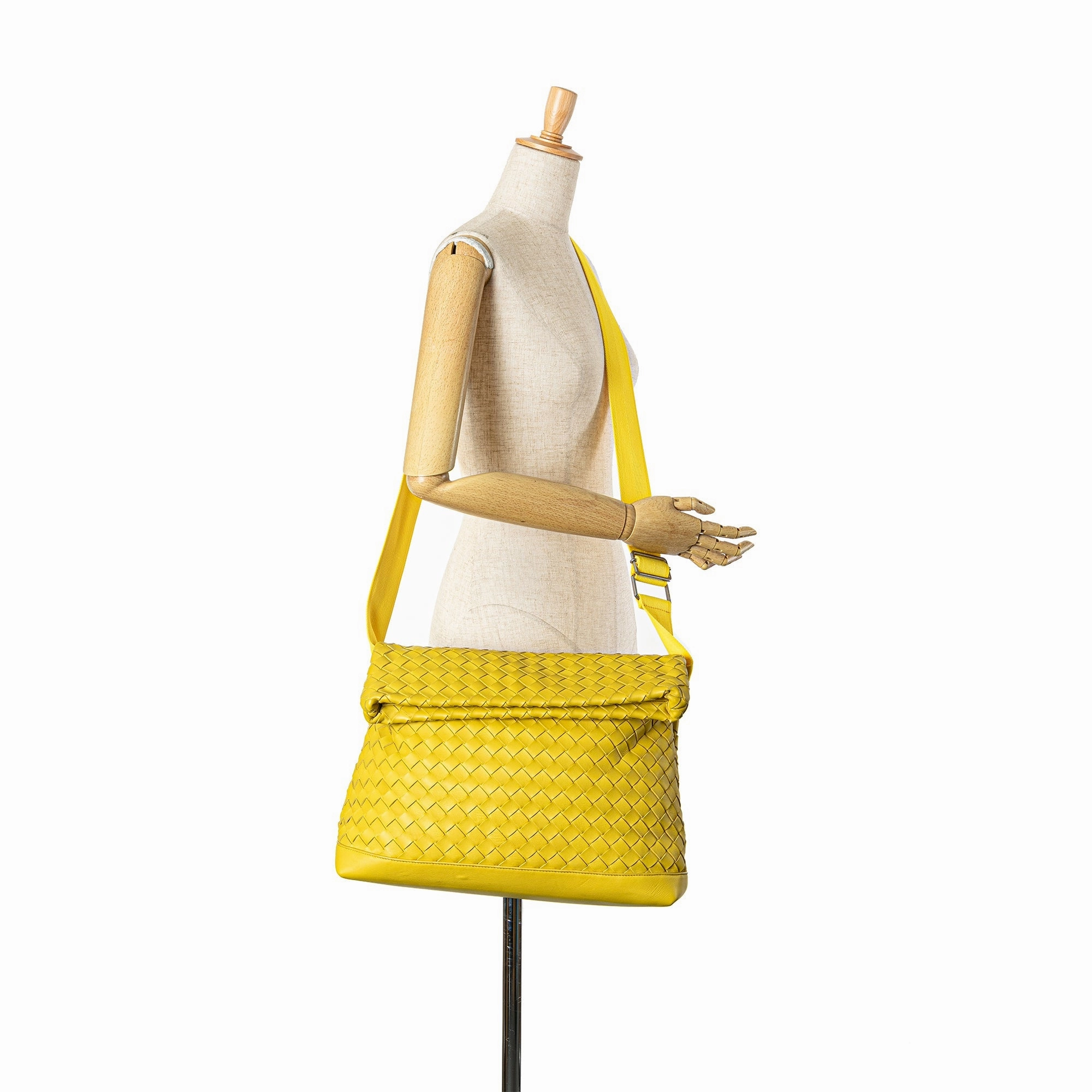 Nappa Intrecciato Fold Over Crossbody