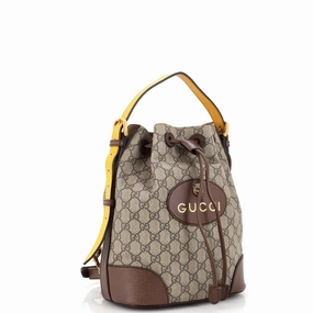 Neo Vintage Drawstring Bucket Backpack GG Coated Canvas Mini