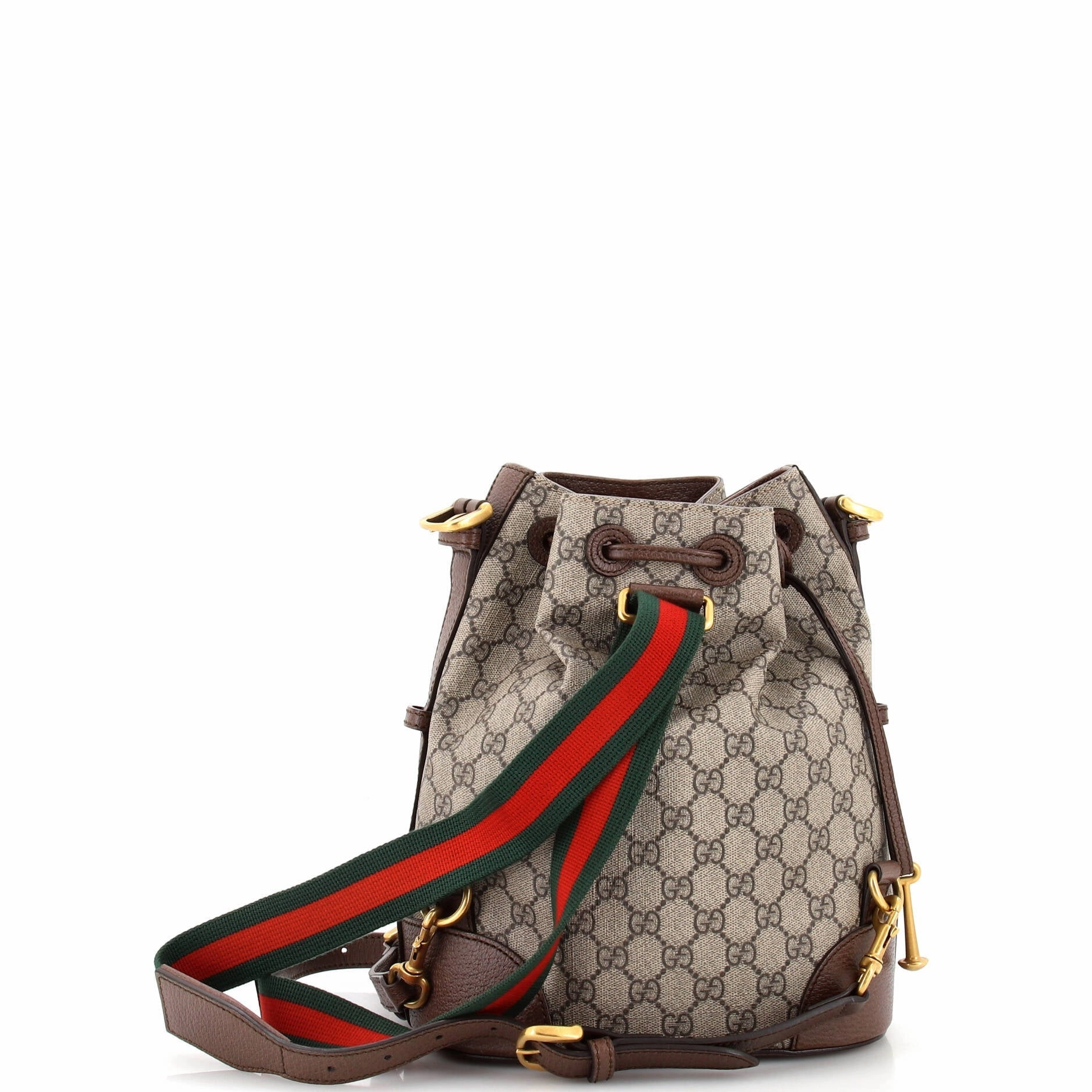 Neo Vintage Drawstring Bucket Backpack GG Coated Canvas Mini