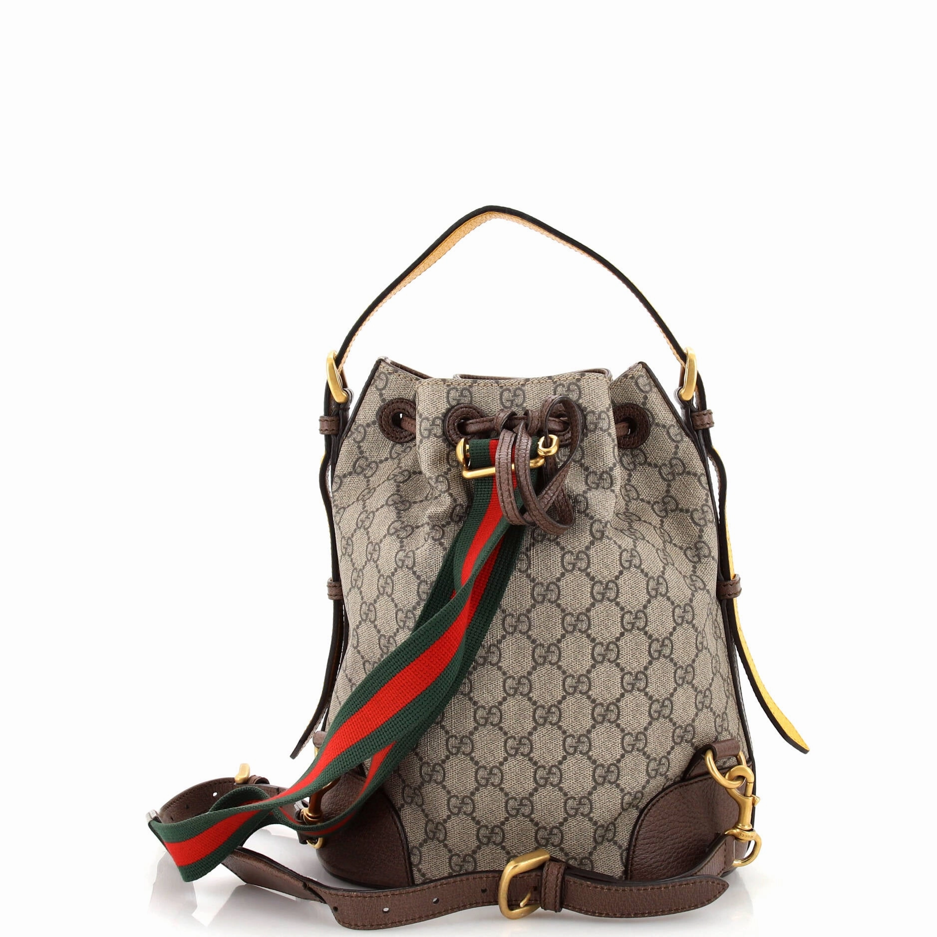 Neo Vintage Drawstring Bucket Backpack GG Coated Canvas Mini
