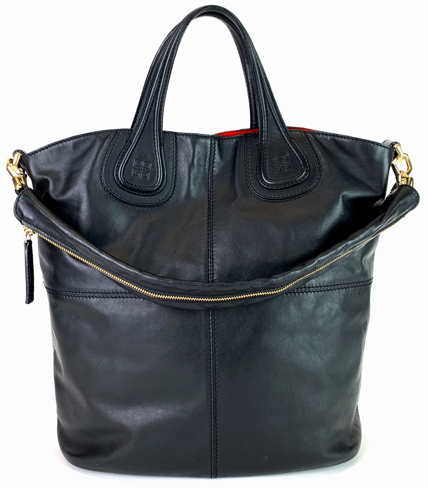 Nightingale Large Black Leather Tote Bag