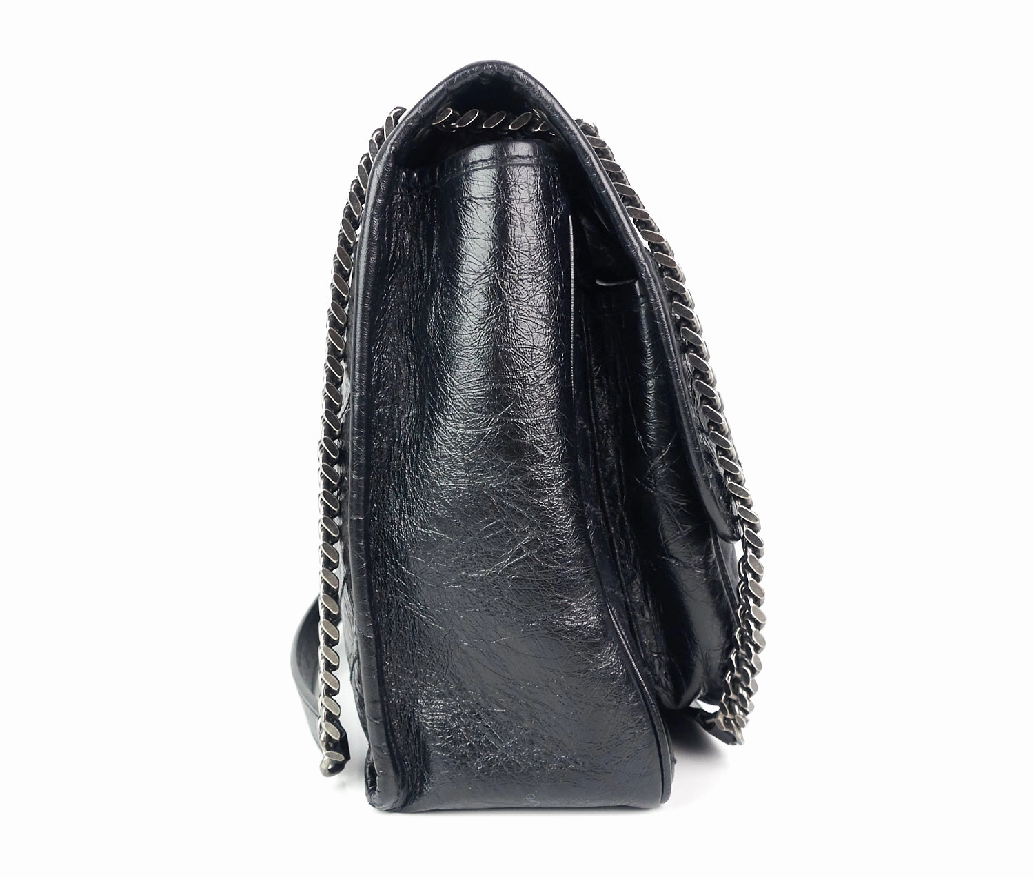 Niki Crinkled Calf Leather Large Bag