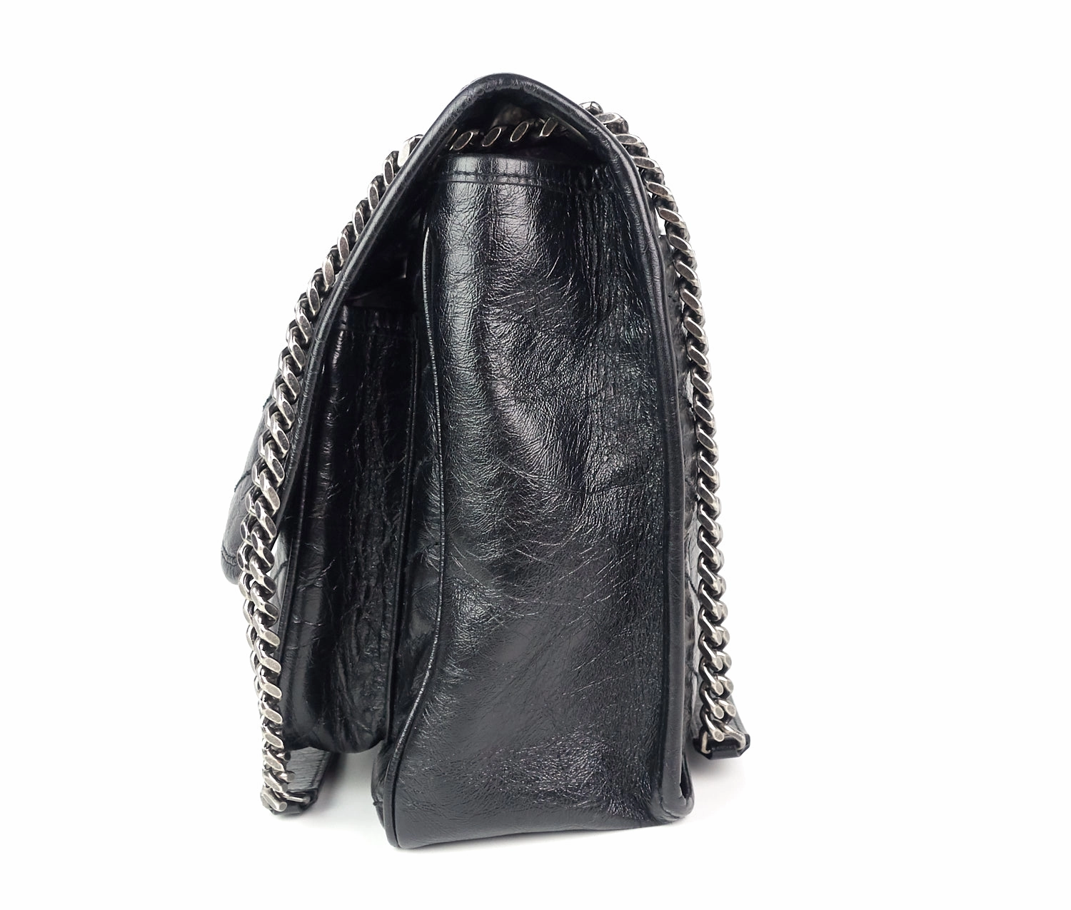 Niki Crinkled Calf Leather Large Bag