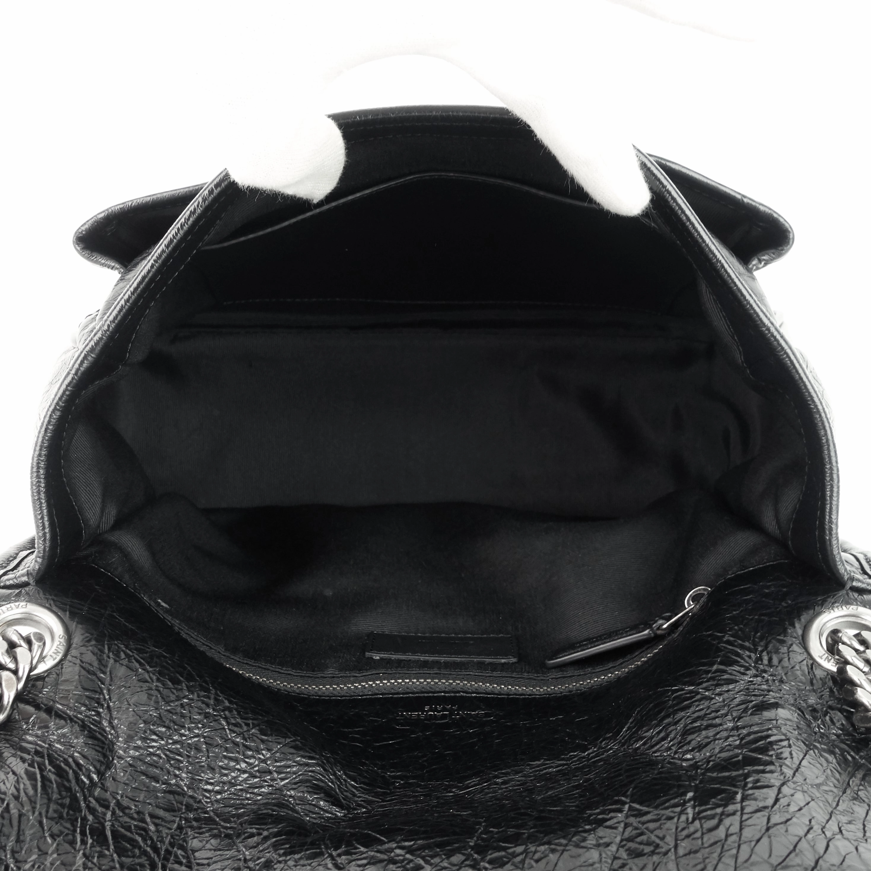 Niki Medium Crinkled Leather Chain Bag