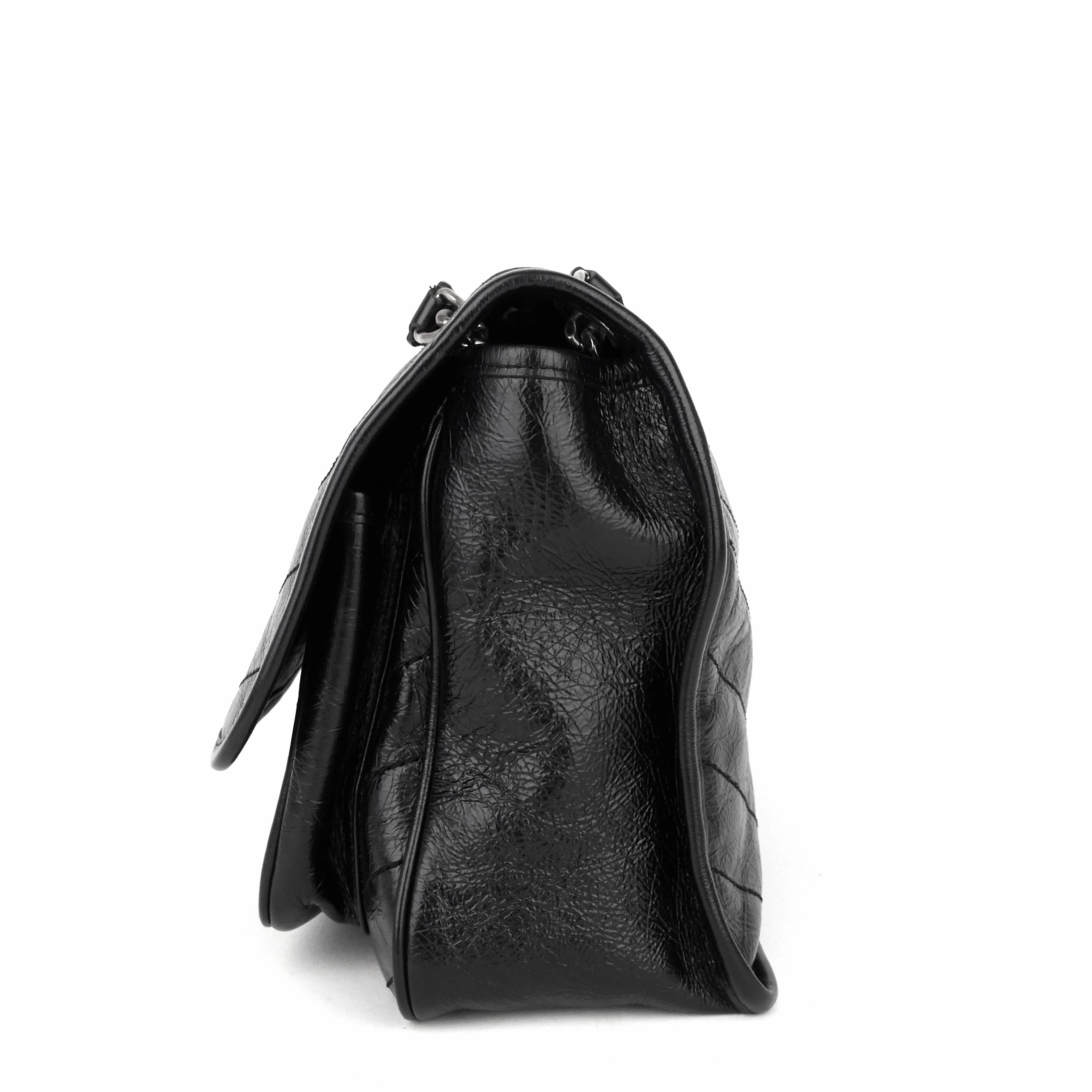 Niki Medium Crinkled Leather Chain Bag